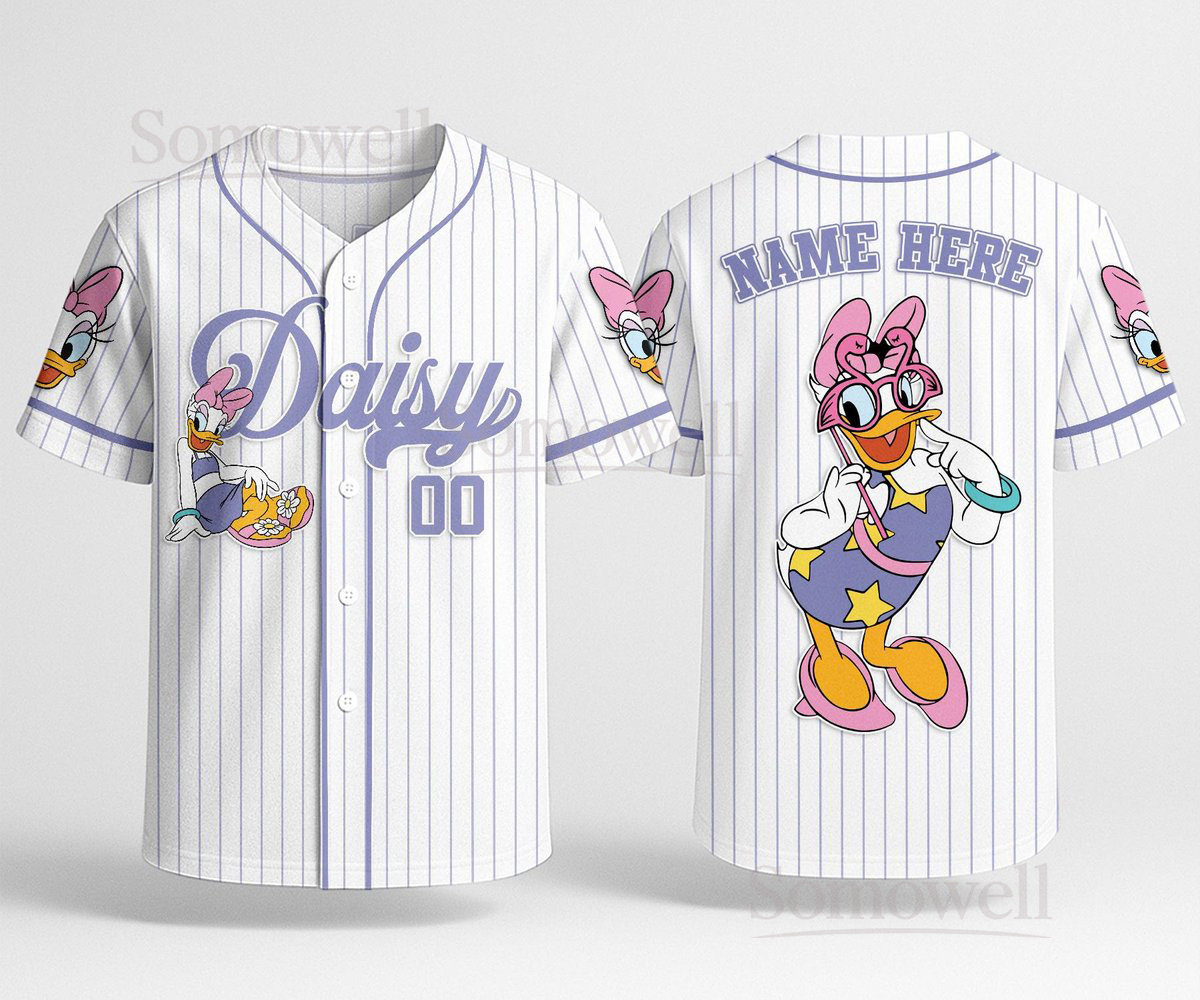 Daisy Baseball Jersey Shirt Personalized Daisy Duck Shirt Custom Baseball Jersey Shirt Gifts