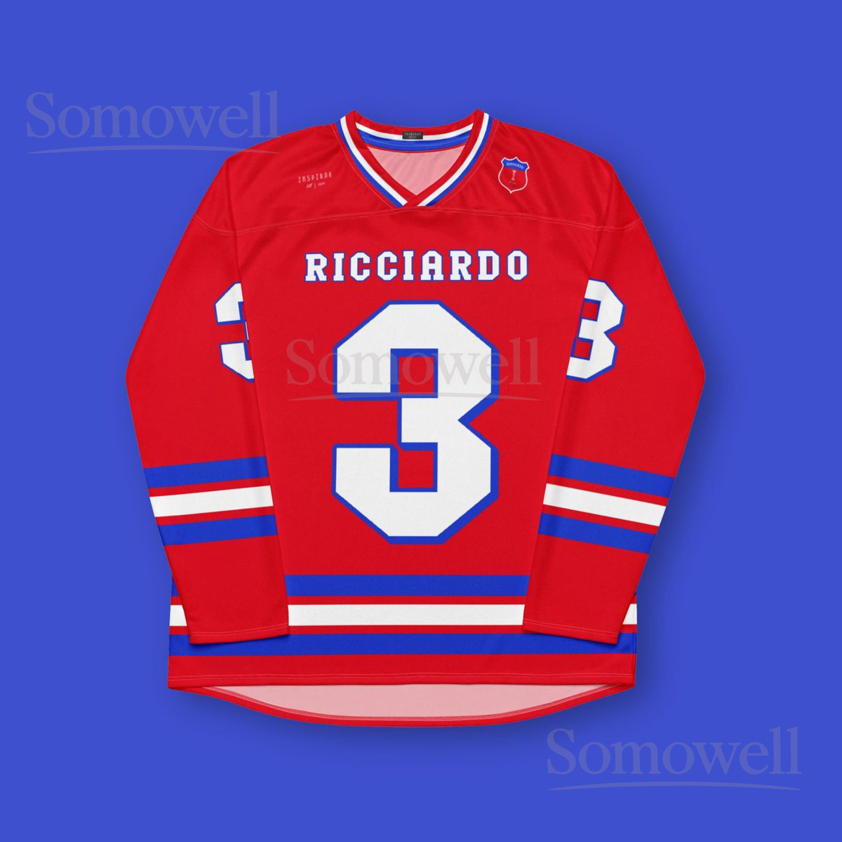 Custom Daniel Ricciardo F1 Hockey Jersey Shirt for Racing Fans Redbull Racing DR3 Sweatshirt with Blue and Red Team Design