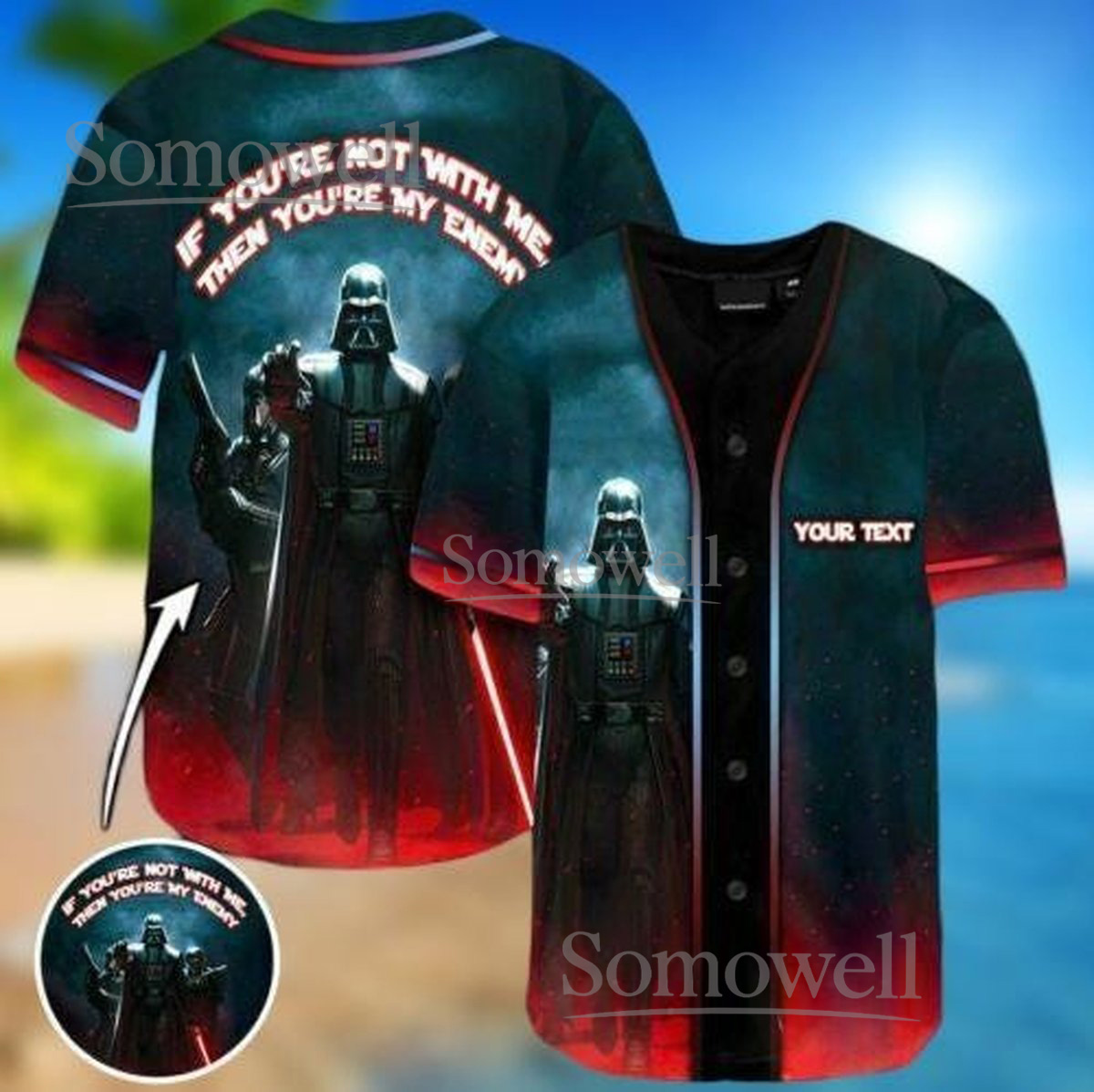 Darth Vader Baseball Jersey Shirt Star Wars Dark Side Personalized Gift