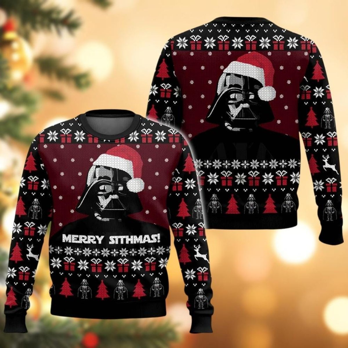 Darth Vader Merry Sithmas Red Ugly Christmas Sweater Funny Holiday Pullover Gift