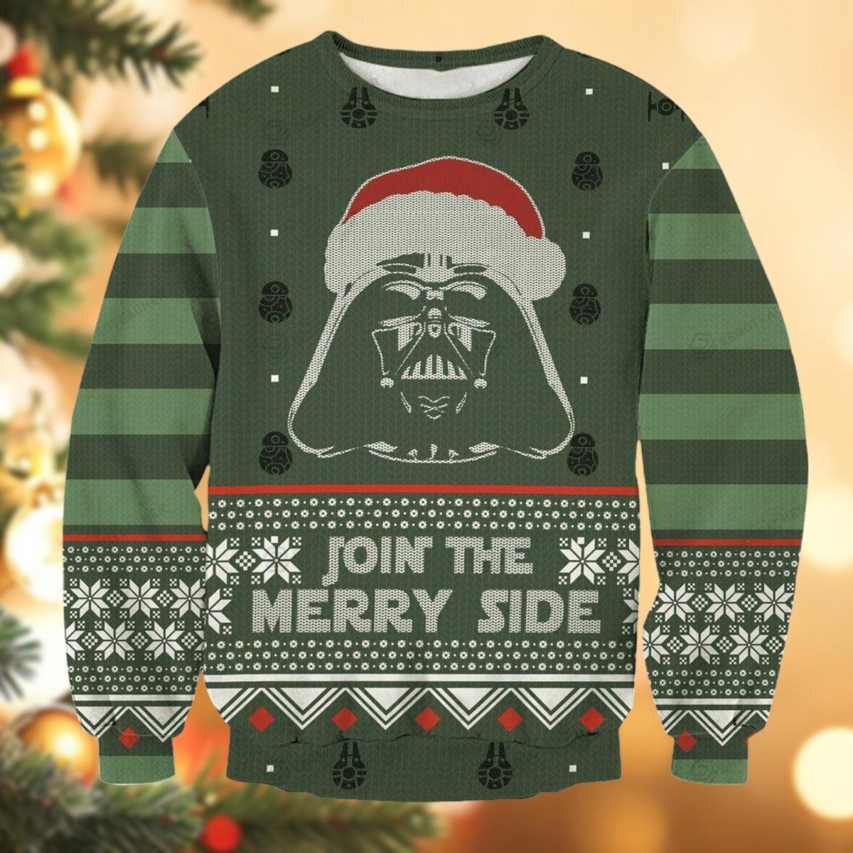 Darth Vader Join The Merry Side Green Ugly Christmas Sweater Funny Holiday Gift