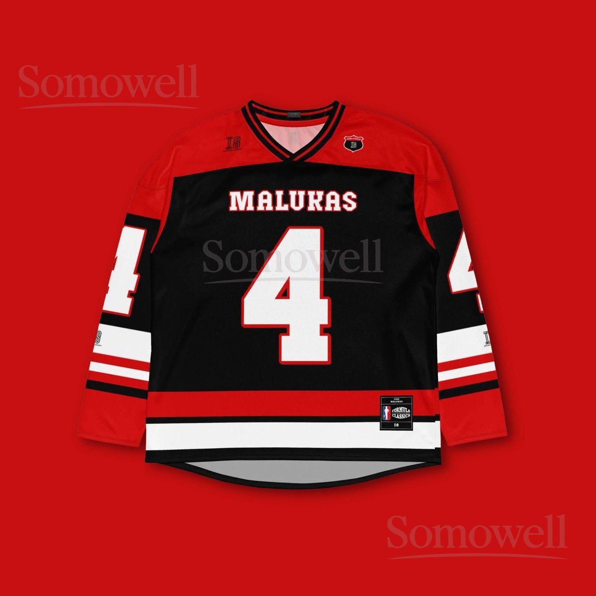 Custom David Malukas IndyCar Hockey Jersey Shirt for Racing Fans Black and Red A.J. Foyt Team Number 4 Apparel