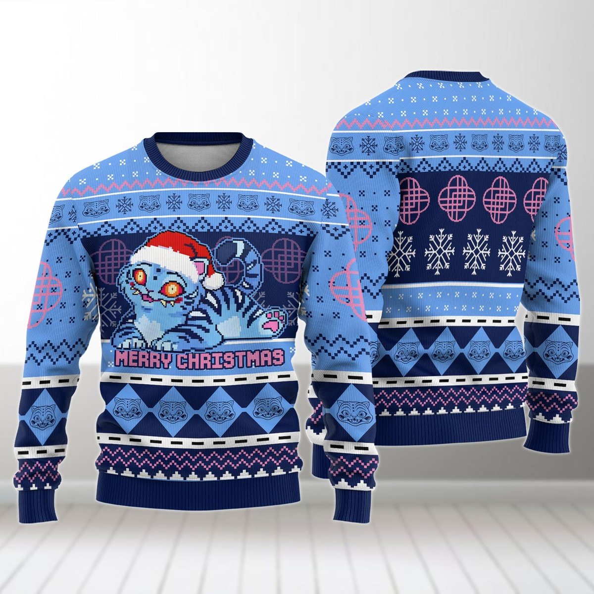 Derpy Tiger Ugly Sweater Cute Cat Lovers Funny Christmas Holiday Gift