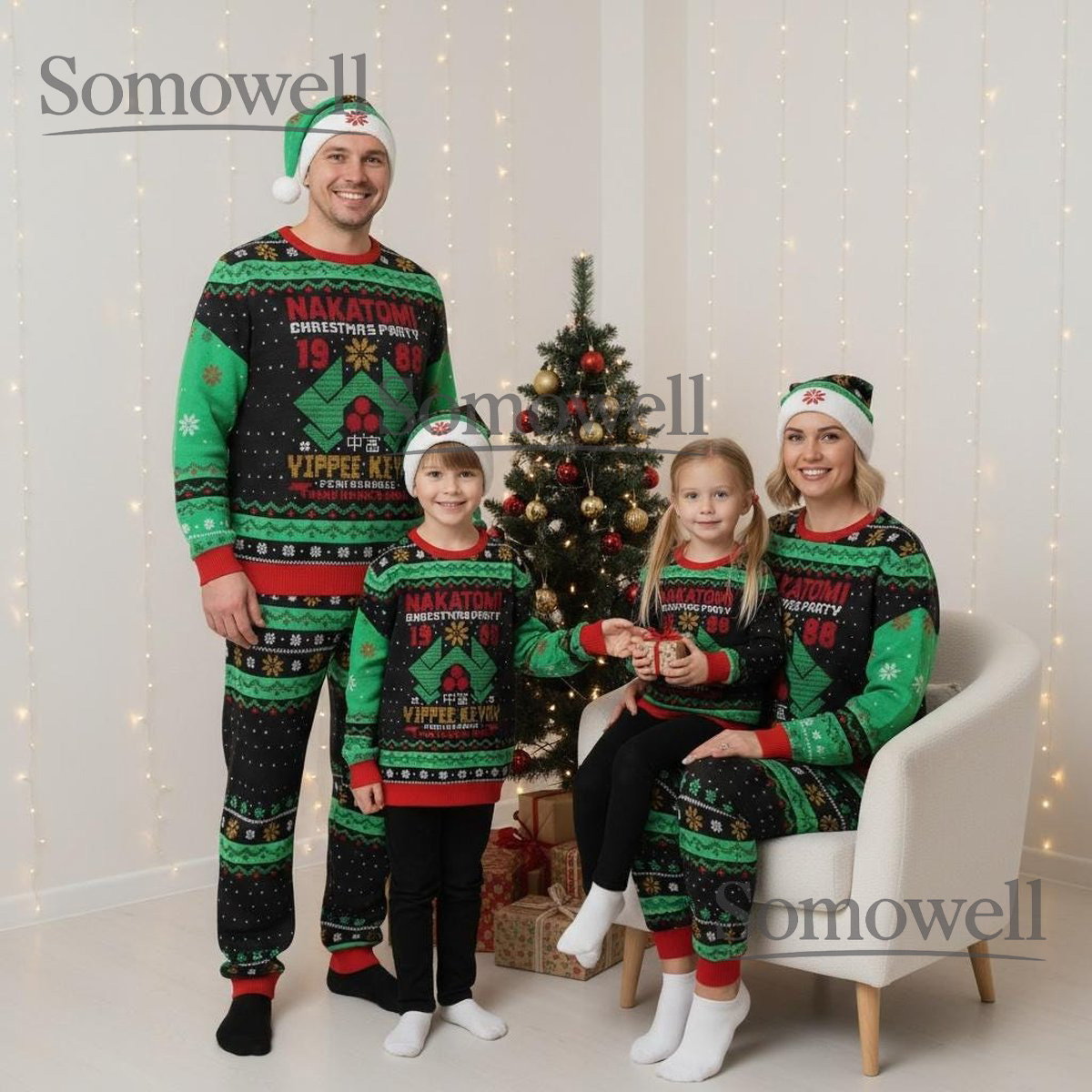 Nakatomi Plaza Yippee Ki Yay Christmas Sweater Retro Movie Style