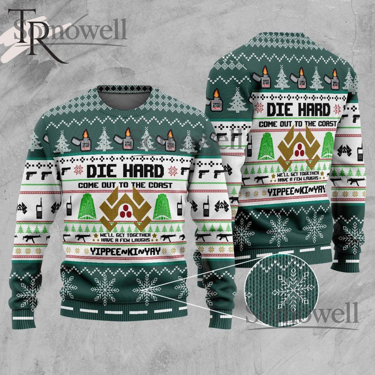 Die Hard Come Out To The Coast Ugly Christmas Sweater Funny Action Movie Jumper