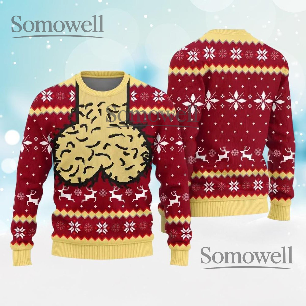 Funny Chest Hair Red Yellow Ugly Christmas Sweater Naughty Holiday Knit Jumper