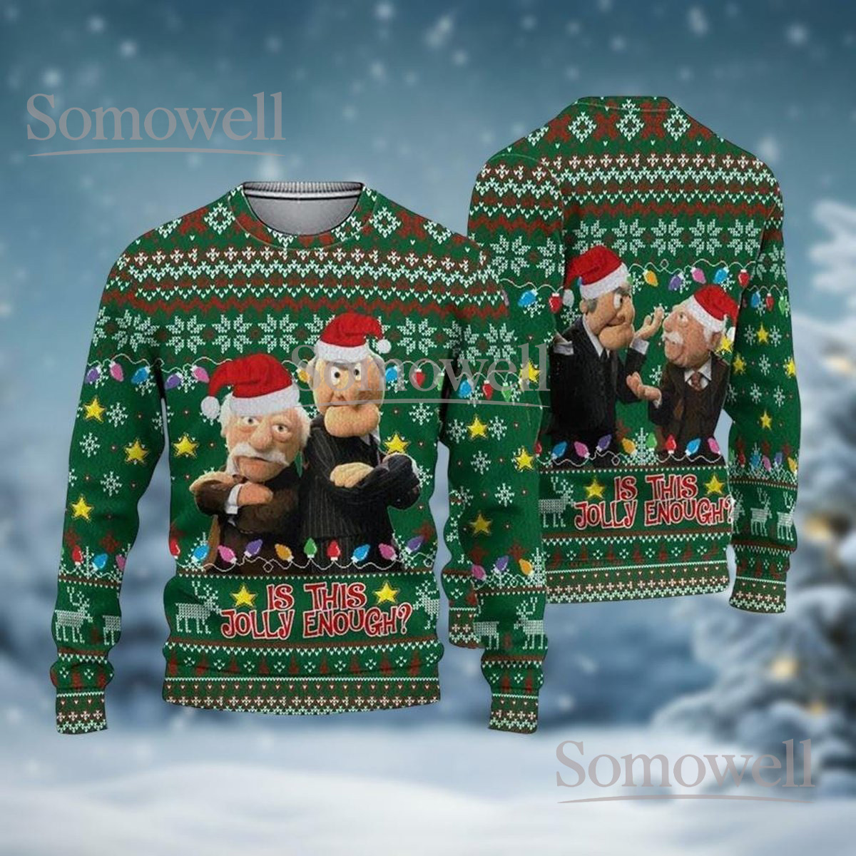 Is This Jolly Enough Muppets Ugly Christmas Sweater Funny Disney Holiday Gift