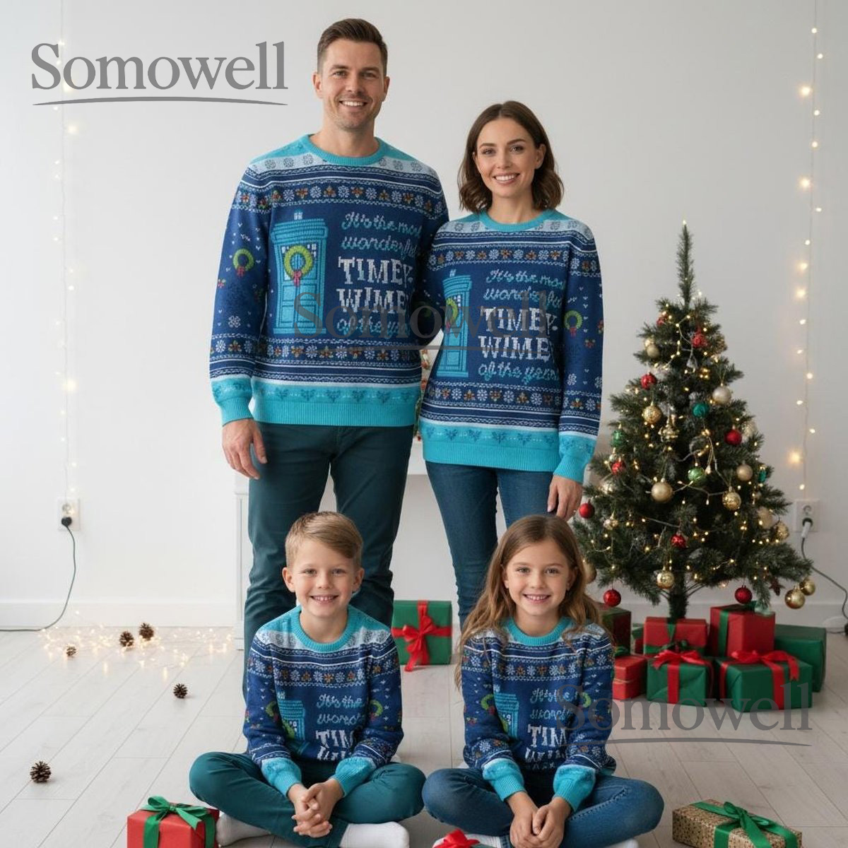 Doctor Who Timey Wimey Christmas Sweater Sci-Fi Holiday Knit