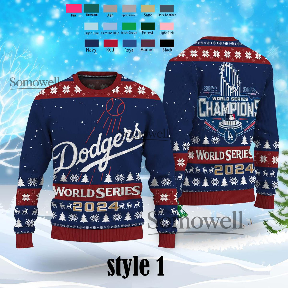 Los Angeles Dodgers World Series 2025 Ugly Christmas Sweater Baseball Fans Holiday Edition Multi Color Edition