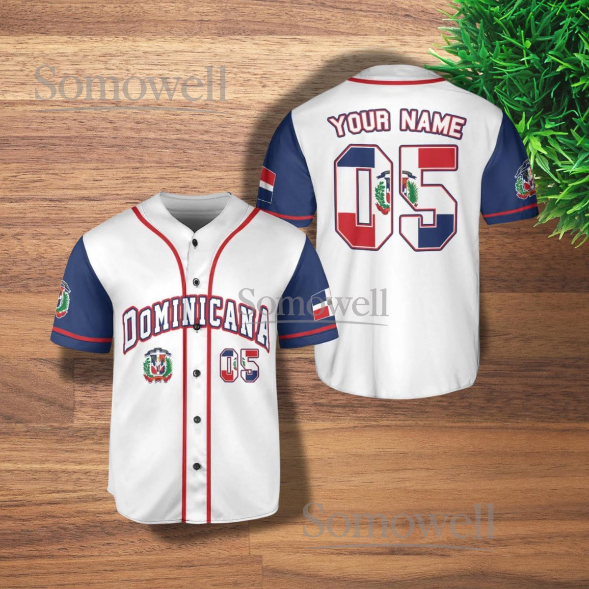 Dominican Republic Baseball Jersey Design Personalized Name Number Gift