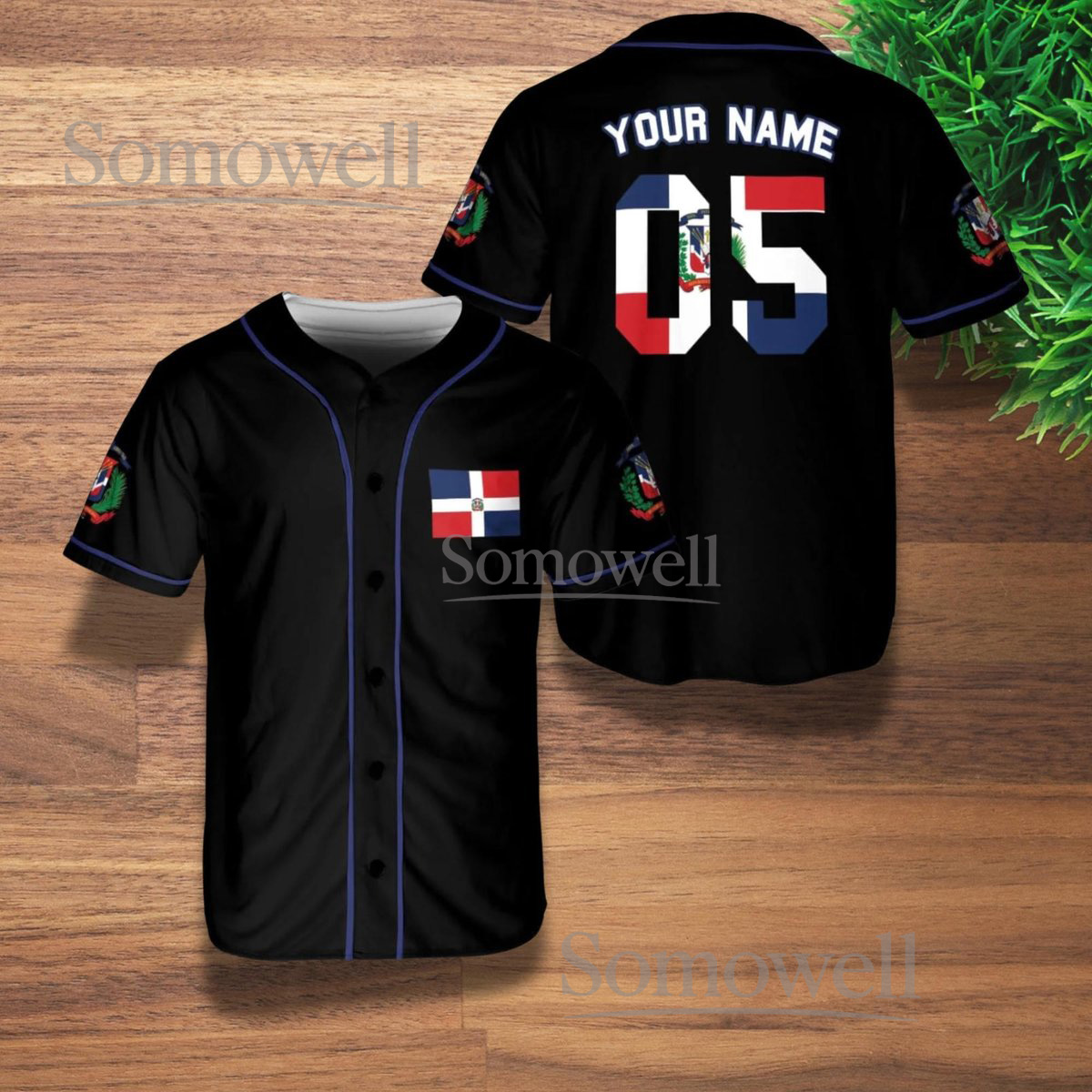 Dominican Republic Baseball Jersey Shirt Black Custom Name Number Personalized Gift