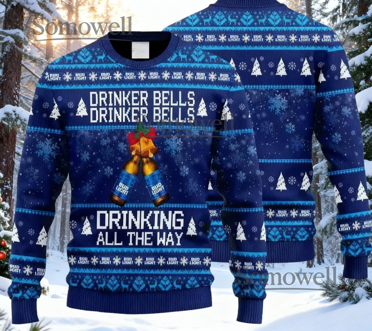 Blue Bells Winter Song Christmas Ugly Sweater Holiday Knit Gift