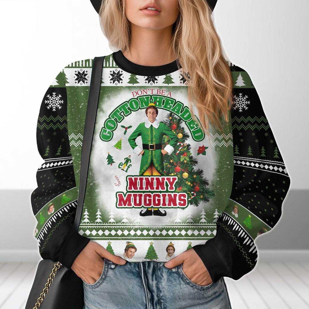 Elf Movie Cotton Headed Ninny Muggins Ugly Sweater Funny Christmas Gift