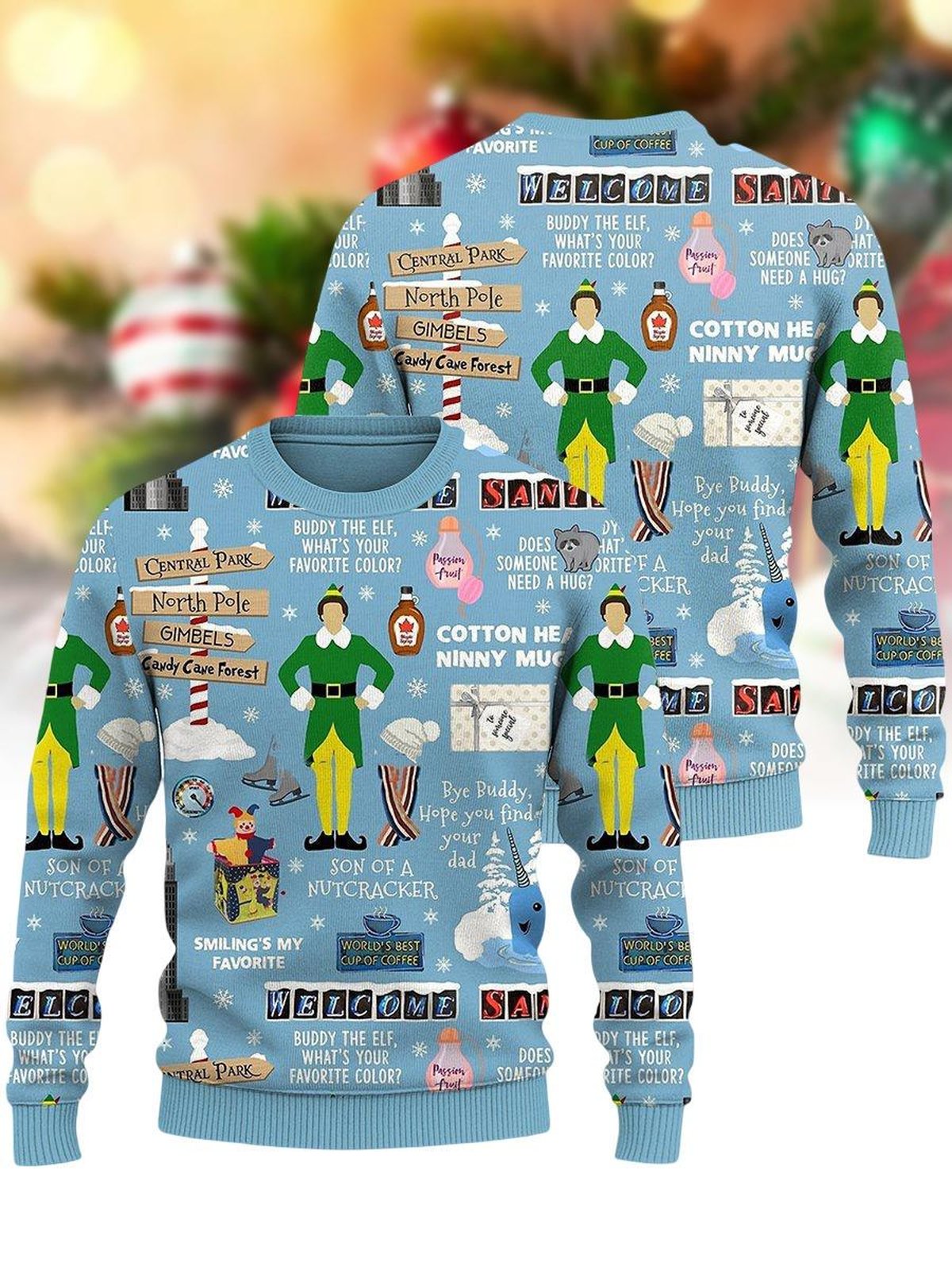 Elf Movie Ugly Sweater Buddy The Elf Funny Holiday Quote Christmas Gift