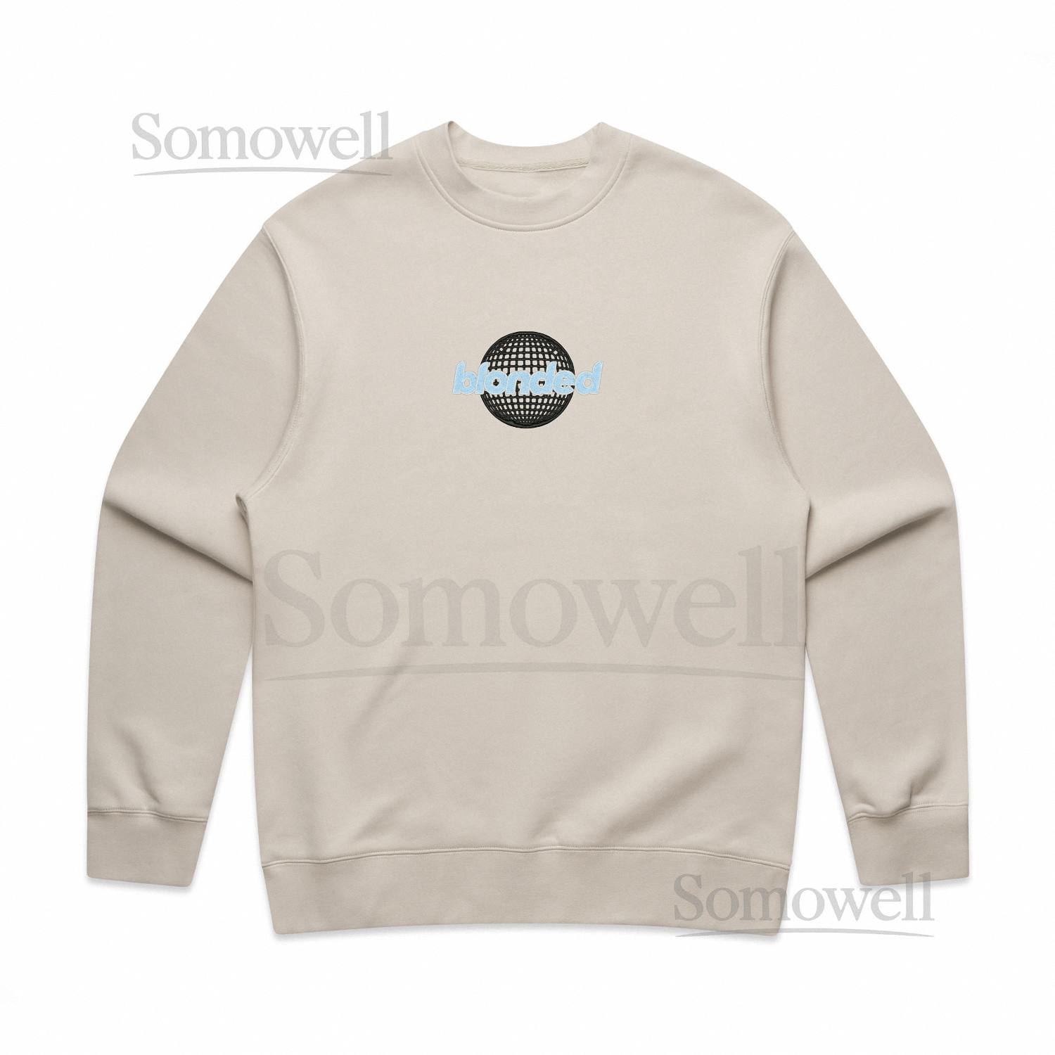 Embroidered Blonded Globe Crewneck