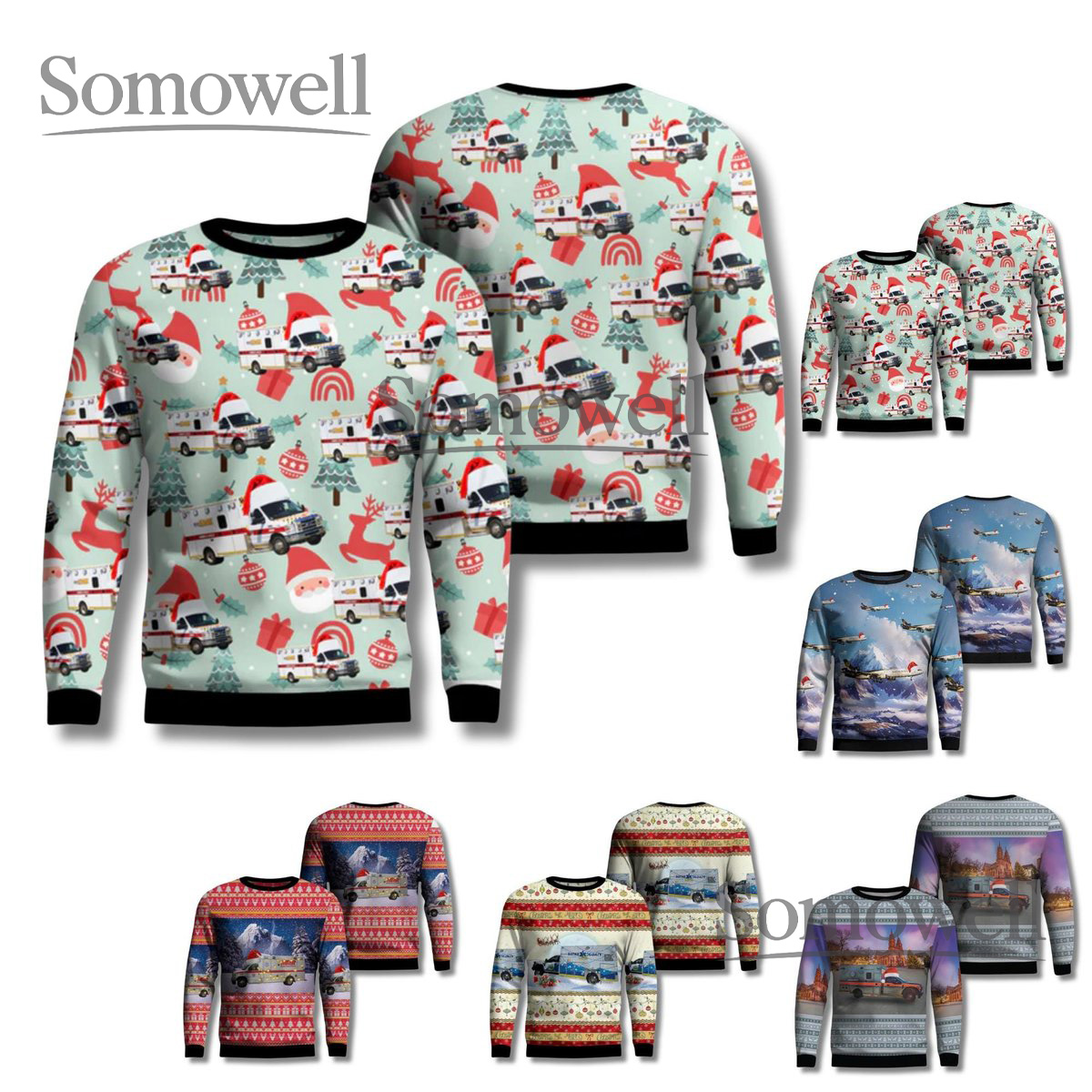 EMS Christmas Ugly Sweater Funny Paramedic Holiday Sweatshirt