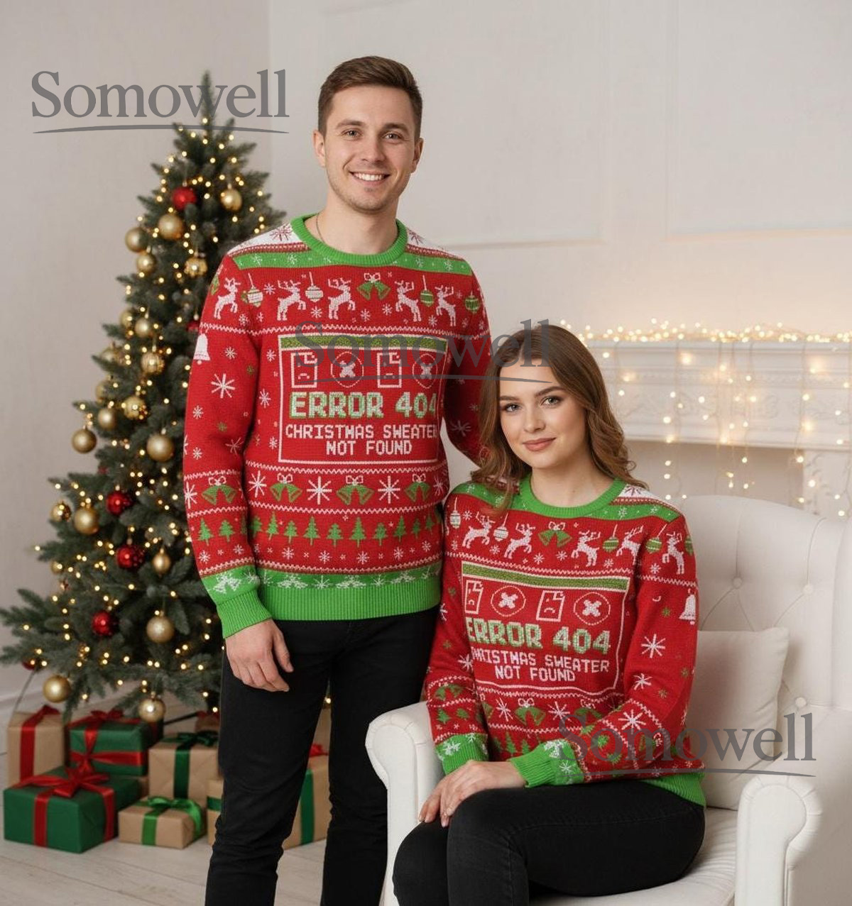 Error 404 Christmas Sweater Not Found Funny Geek Holiday Knit