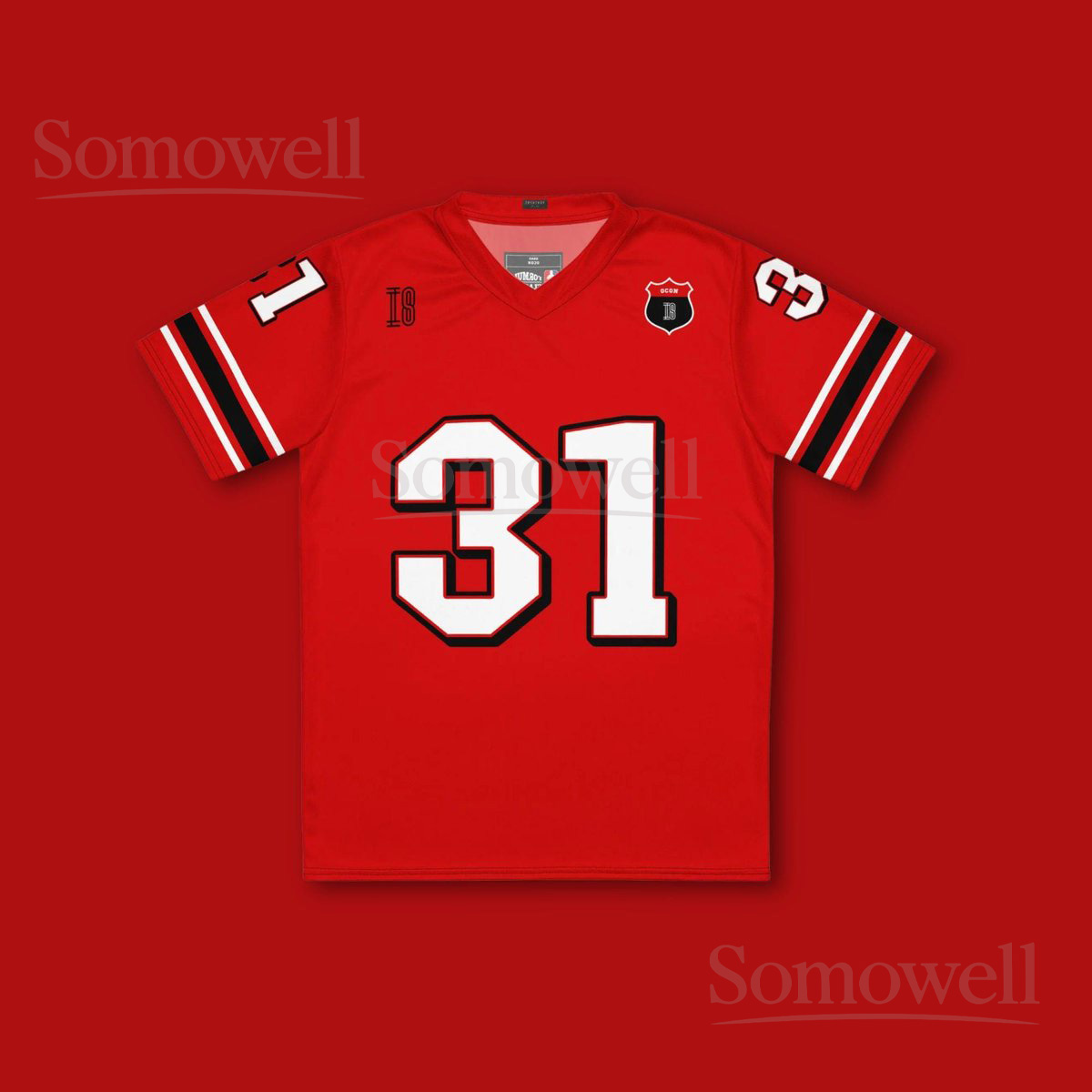 Custom Esteban Ocon 31 Haas F1 Inspired Football Jersey Shirt for Racing Fans Red and Black Formula One Team Edition