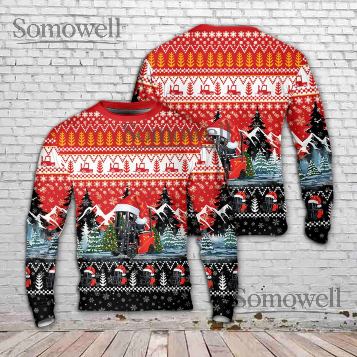 Forklift Driver Ugly Christmas Sweater Festive Warehouse Holiday Jumper