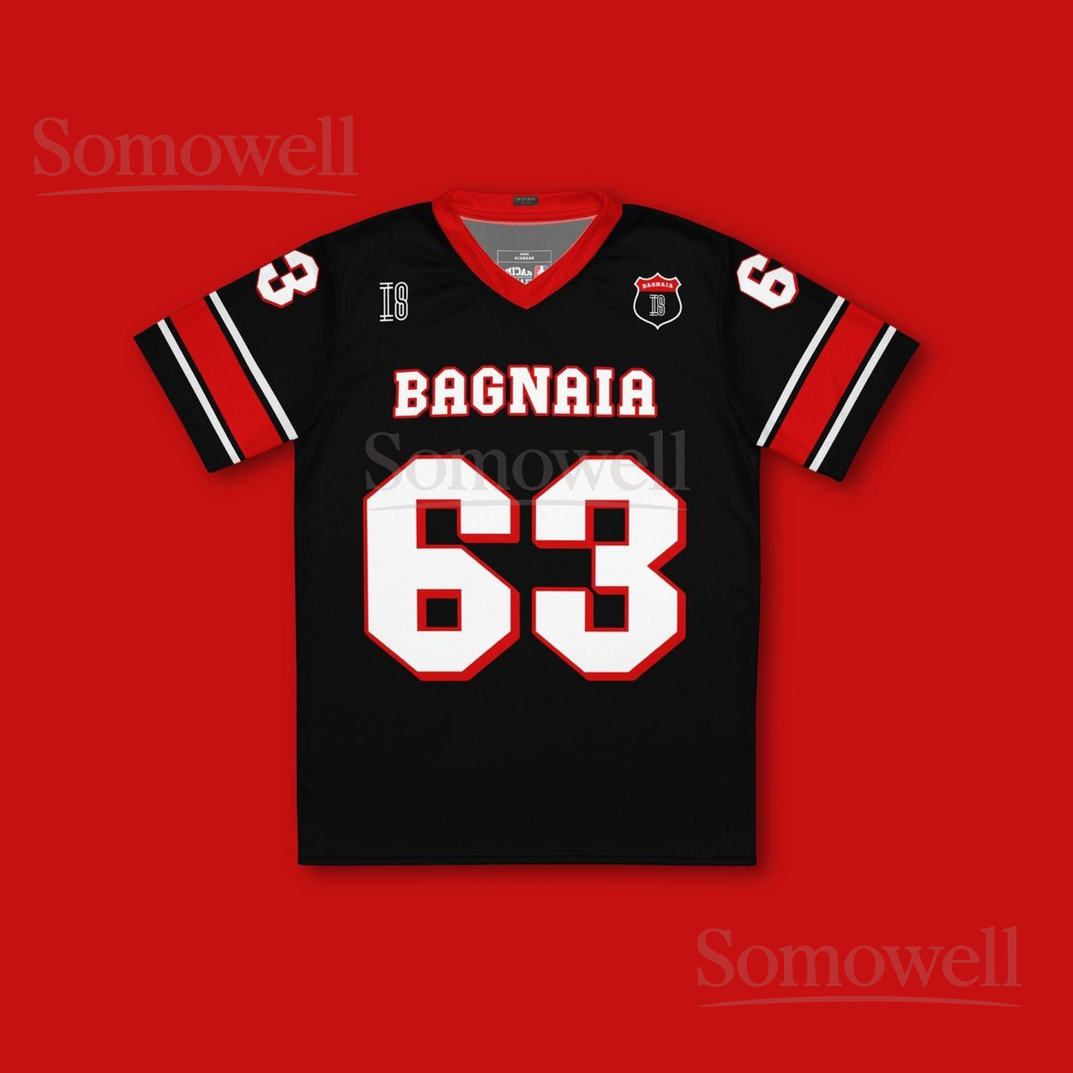 Custom Francesco Bagnaia MotoGP Football Jersey Shirt for Racing Fans Black and Red Ducati Team Motorsport Apparel