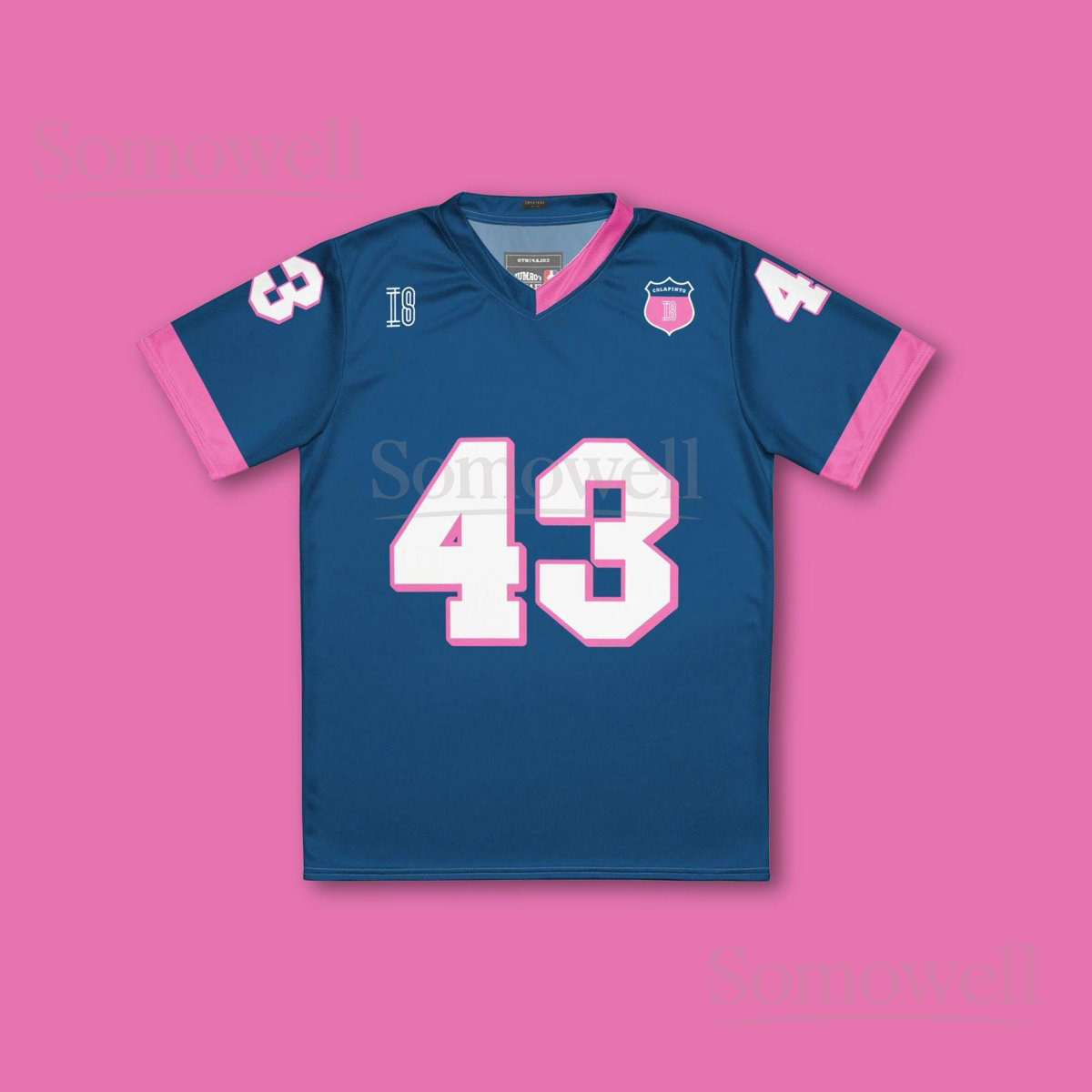 Custom Franco Colapinto Alpine F1 Football Jersey Shirt for Formula 1 Fans Blue and Pink Recycled Polyester Racing Apparel