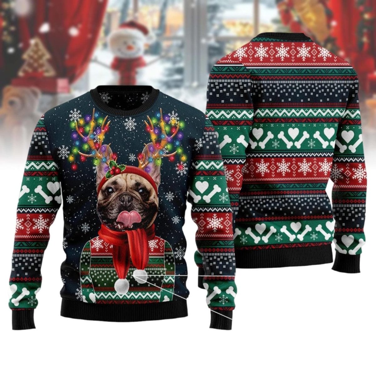French Bulldog Ugly Sweater Cute Dog Lovers Funny Pet Holiday Christmas Gift