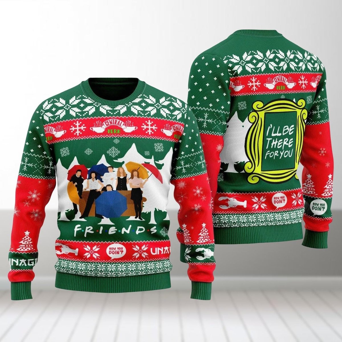 Friends TV Show Ugly Sweater Funny Central Perk Lovers Christmas Gift