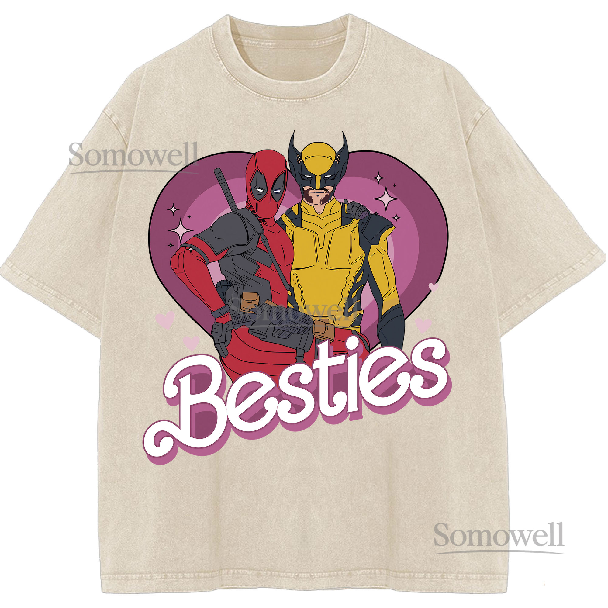 Deadpool Wolverine Besties Funny Friends Cartoon ,hoodie sweatshirt vintage