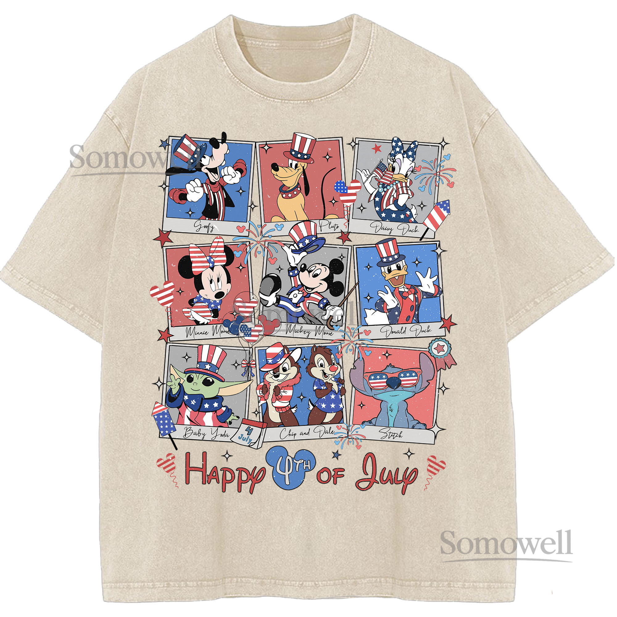 Happy Fourth Of July Disney Patriotic Cartoon ,hoodie sweatshirt vintage