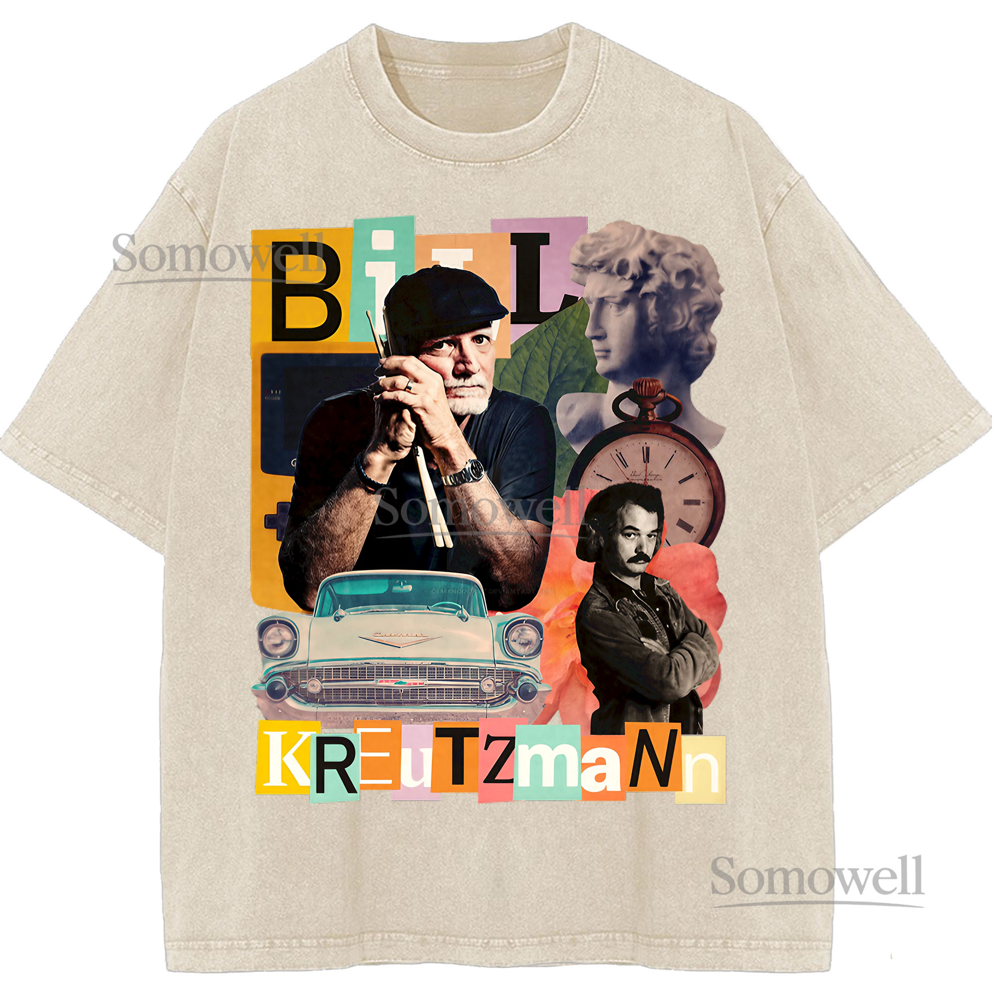 Bill Kreutzmann Drummer Vintage Collage Art ,hoodie sweatshirt vintage