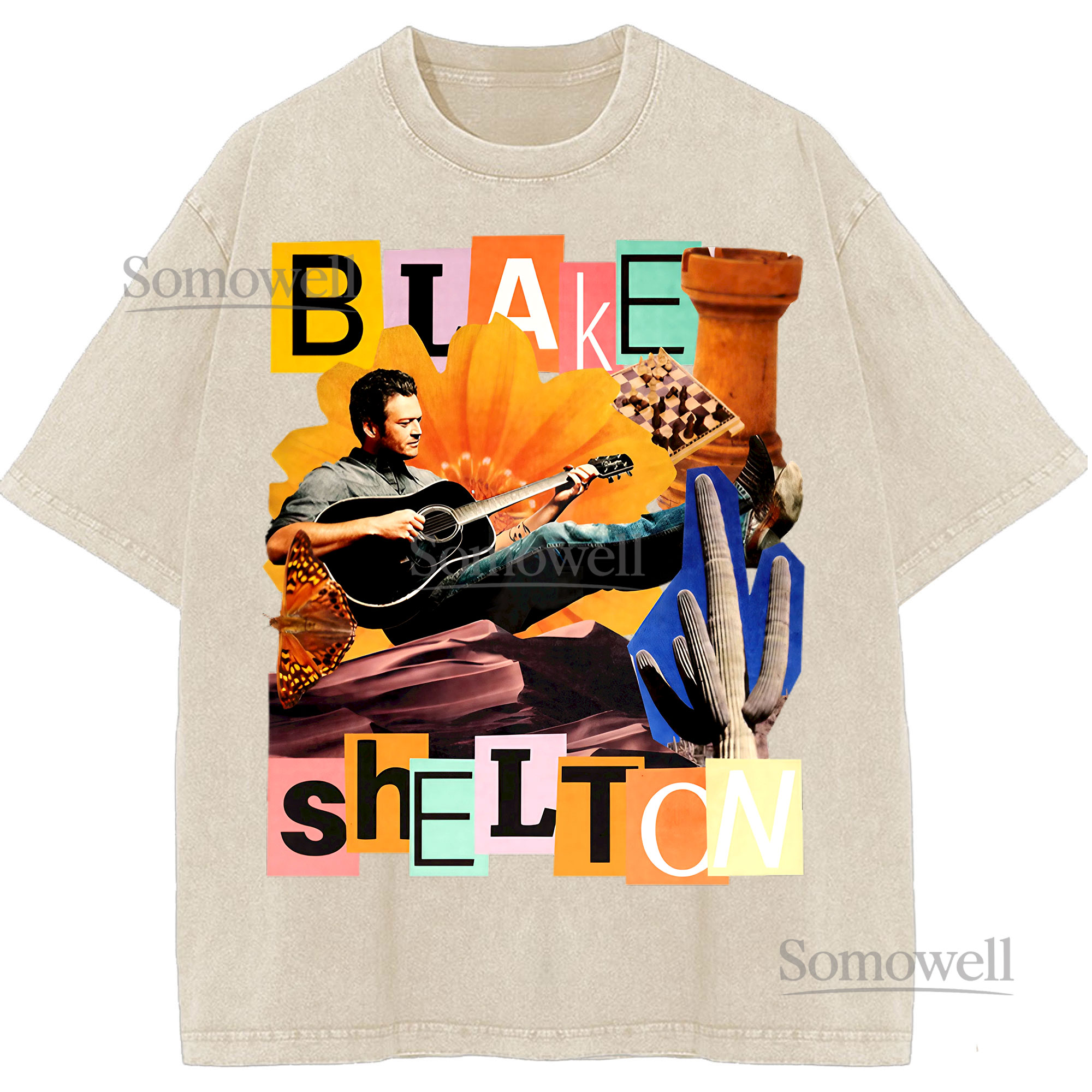 Blake Shelton Country Music Guitar Collage ,hoodie sweatshirt vintage