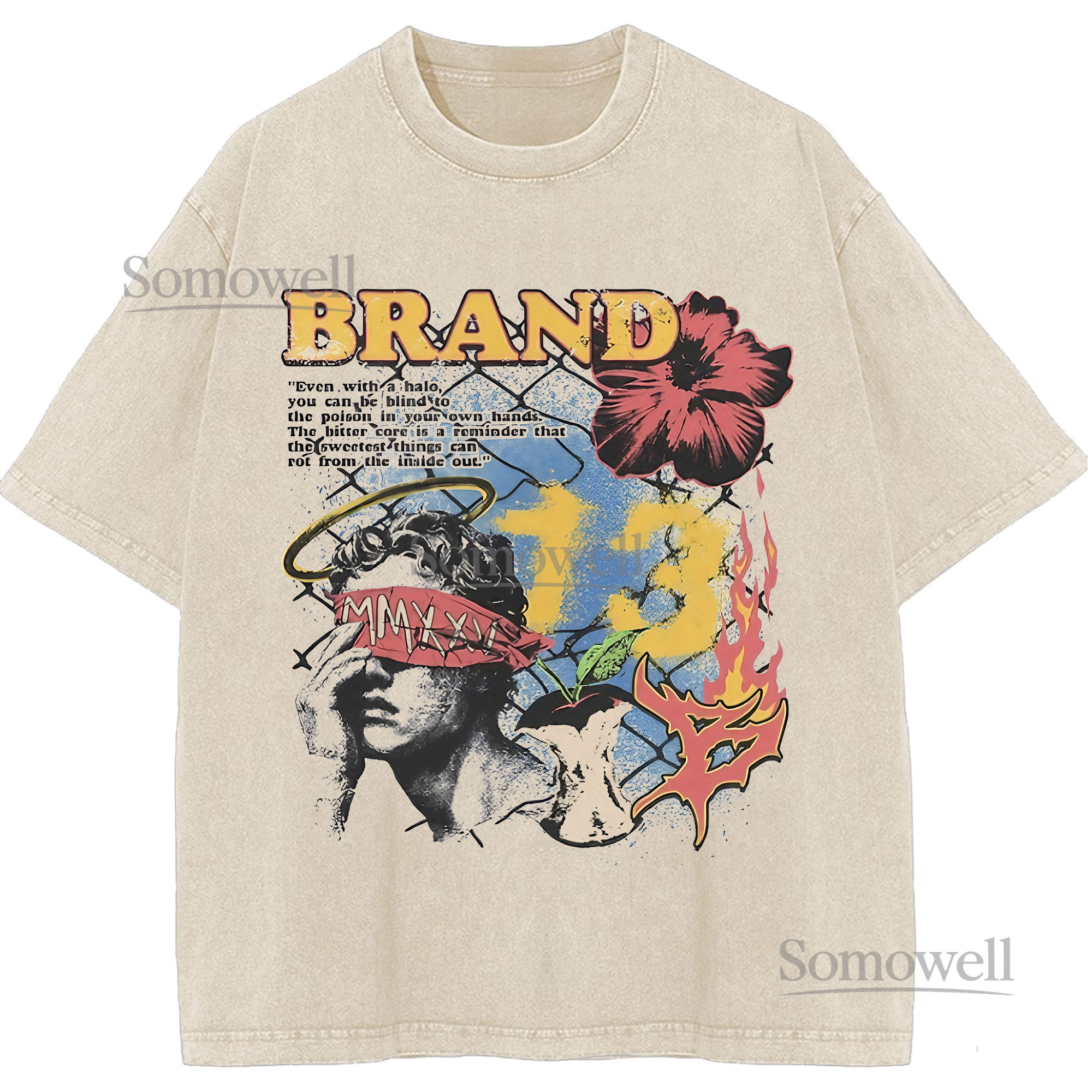 Brand Artistic Mixed Media Collage Floral Urban Streetwear Graphic ,hoodie sweatshirt t shirt vintage T Shirt