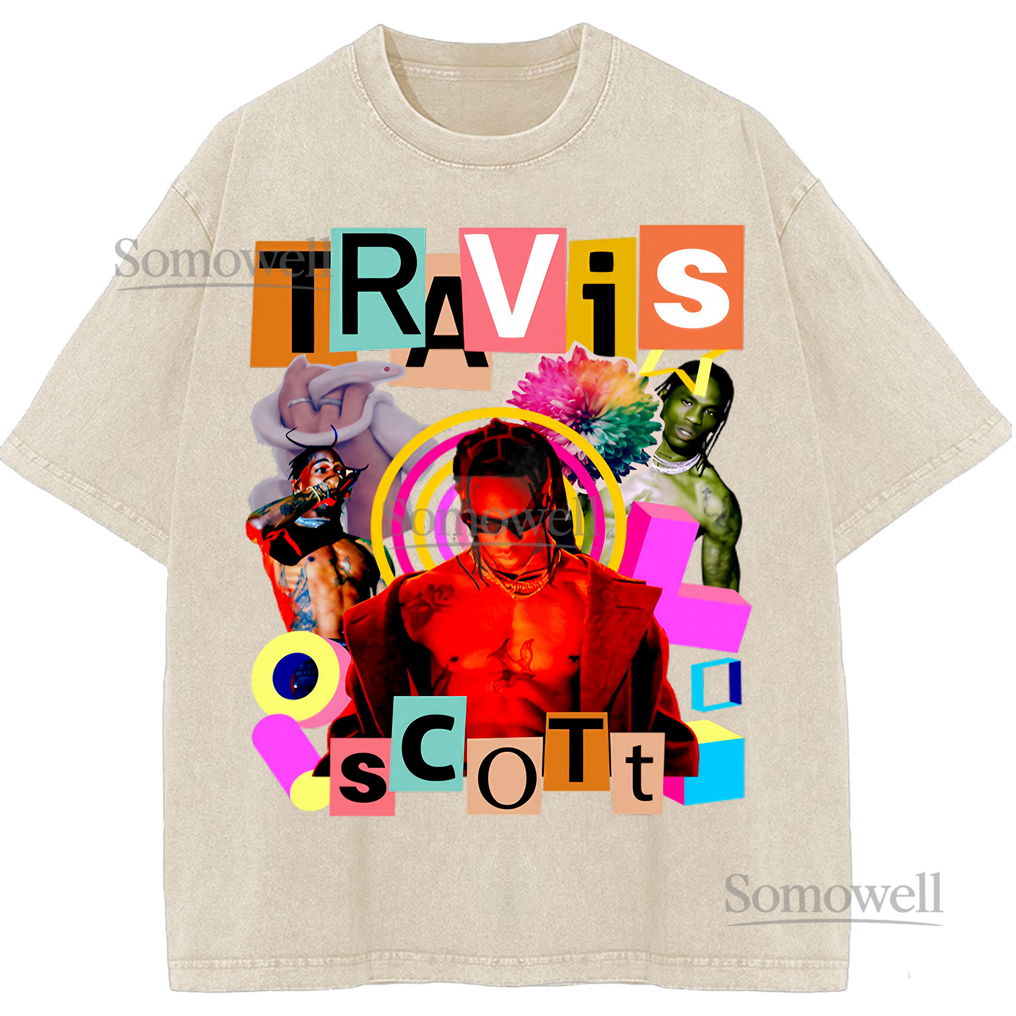 Travis Scott Rapper Artistic Collage Graphic ,hoodie sweatshirt vintage