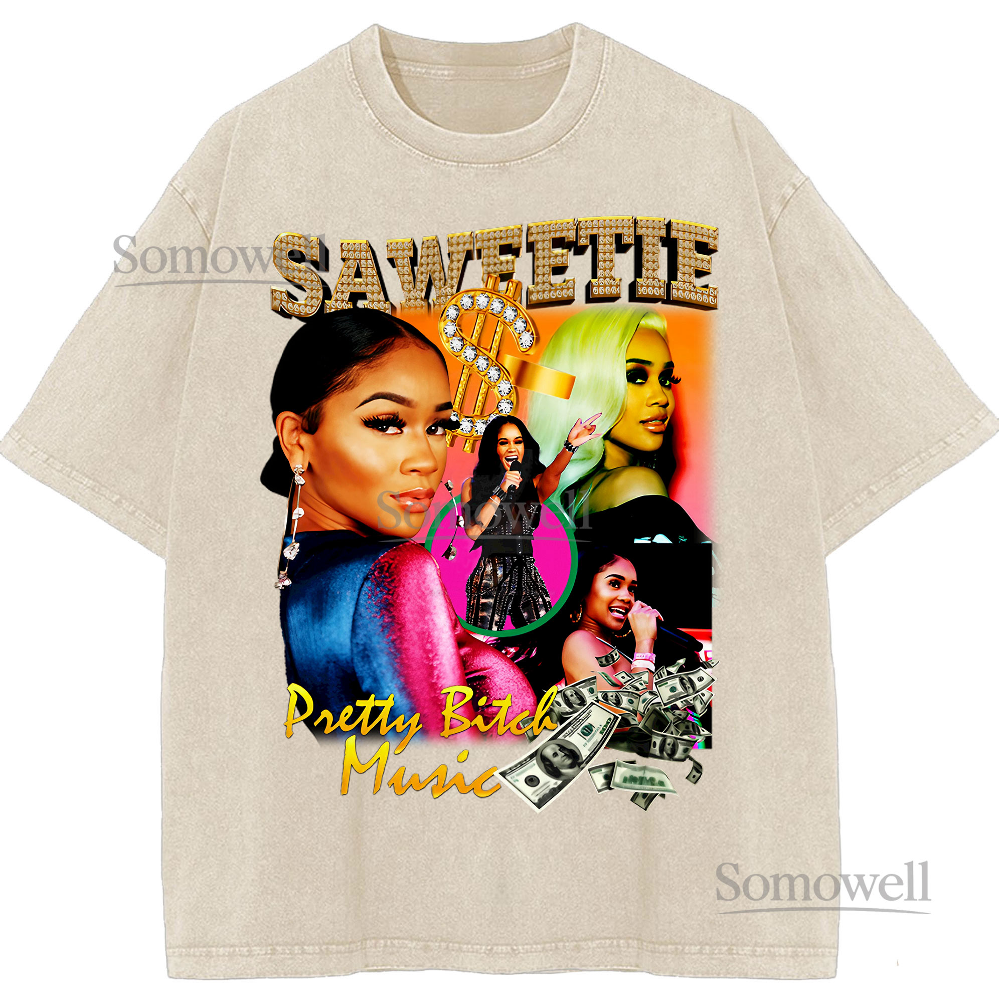 Saweetie Pretty Bitch Music Vintage Bootleg TShirt Rapper Hip Hop