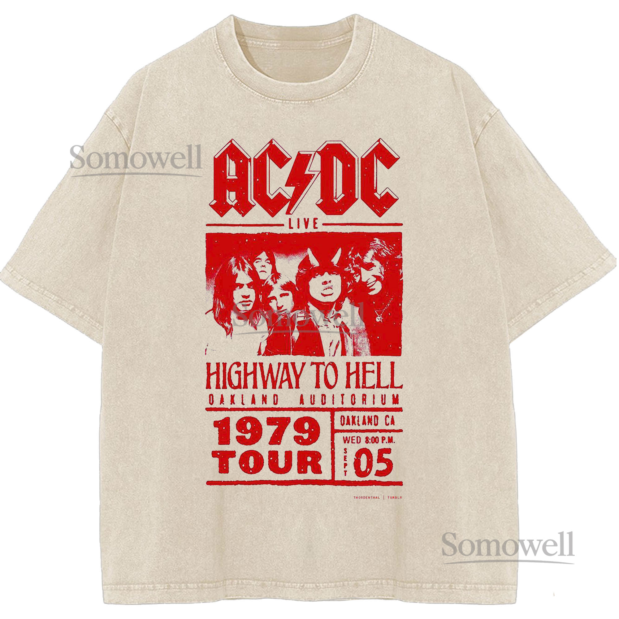 ACDC Highway to Hell 1979 Tour Live Concert Band Graphic ,hoodie sweatshirt t shirt vintage Vintage Rock T Shirt
