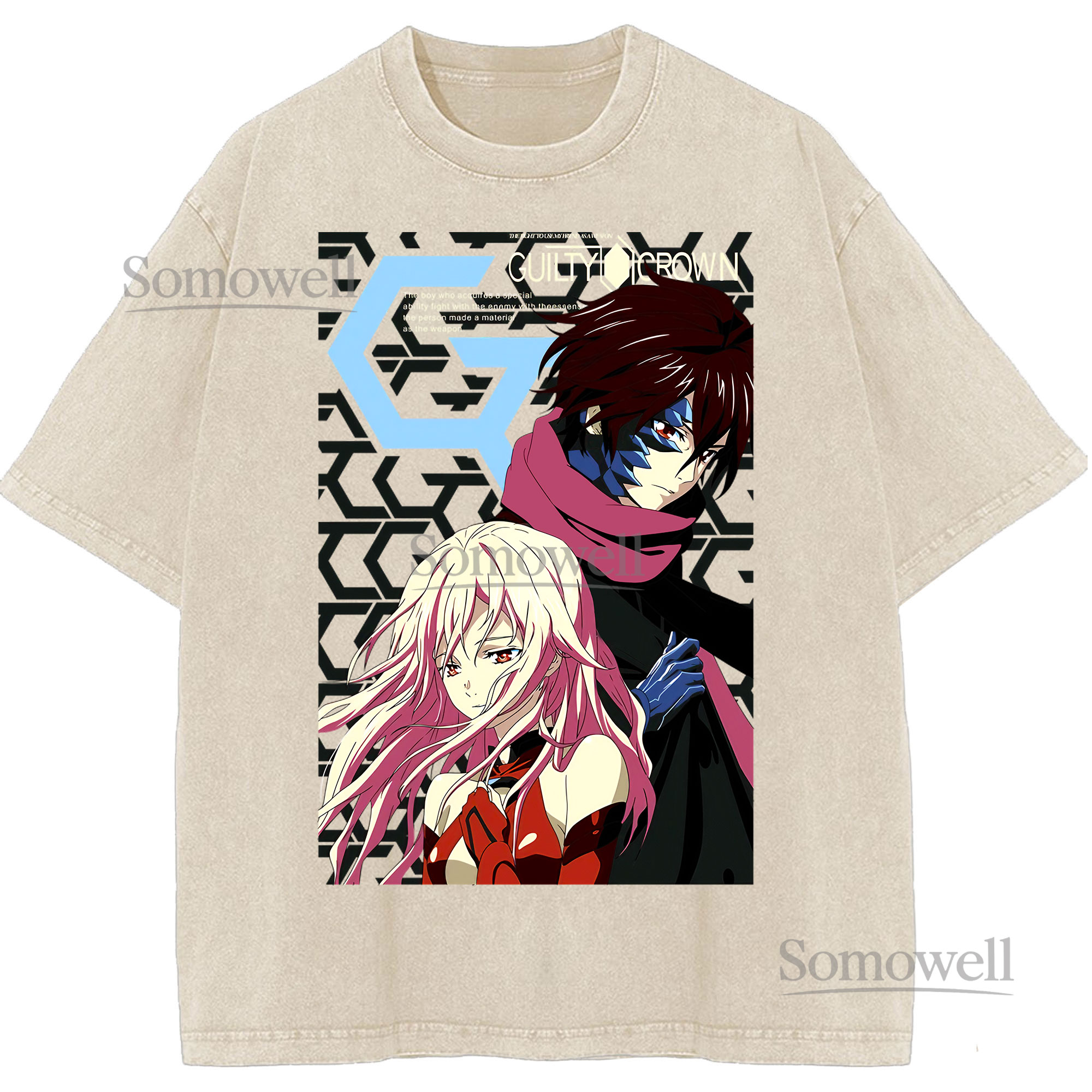 Guilty Crown Inori Yuzuriha Shu Ouma Anime Couple Graphic ,hoodie sweatshirt t shirt vintage Japanese Manga T Shirt