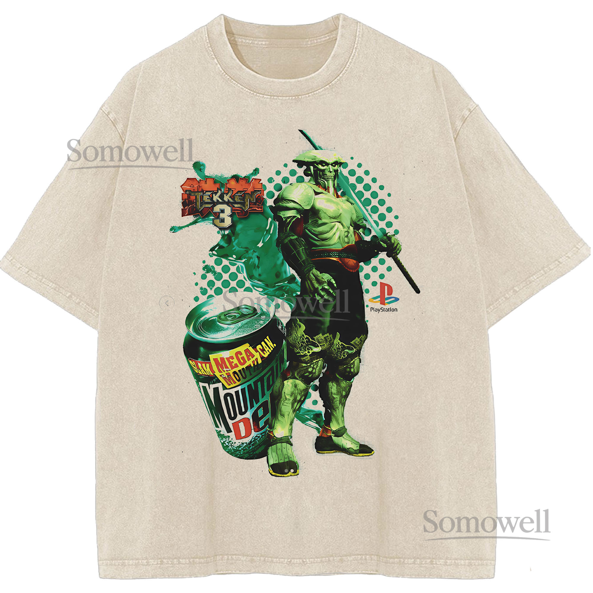 Tekken 3 Yoshimitsu Mountain Dew Parody Graphic ,hoodie sweatshirt t shirt vintage Retro Game Style T Shirt