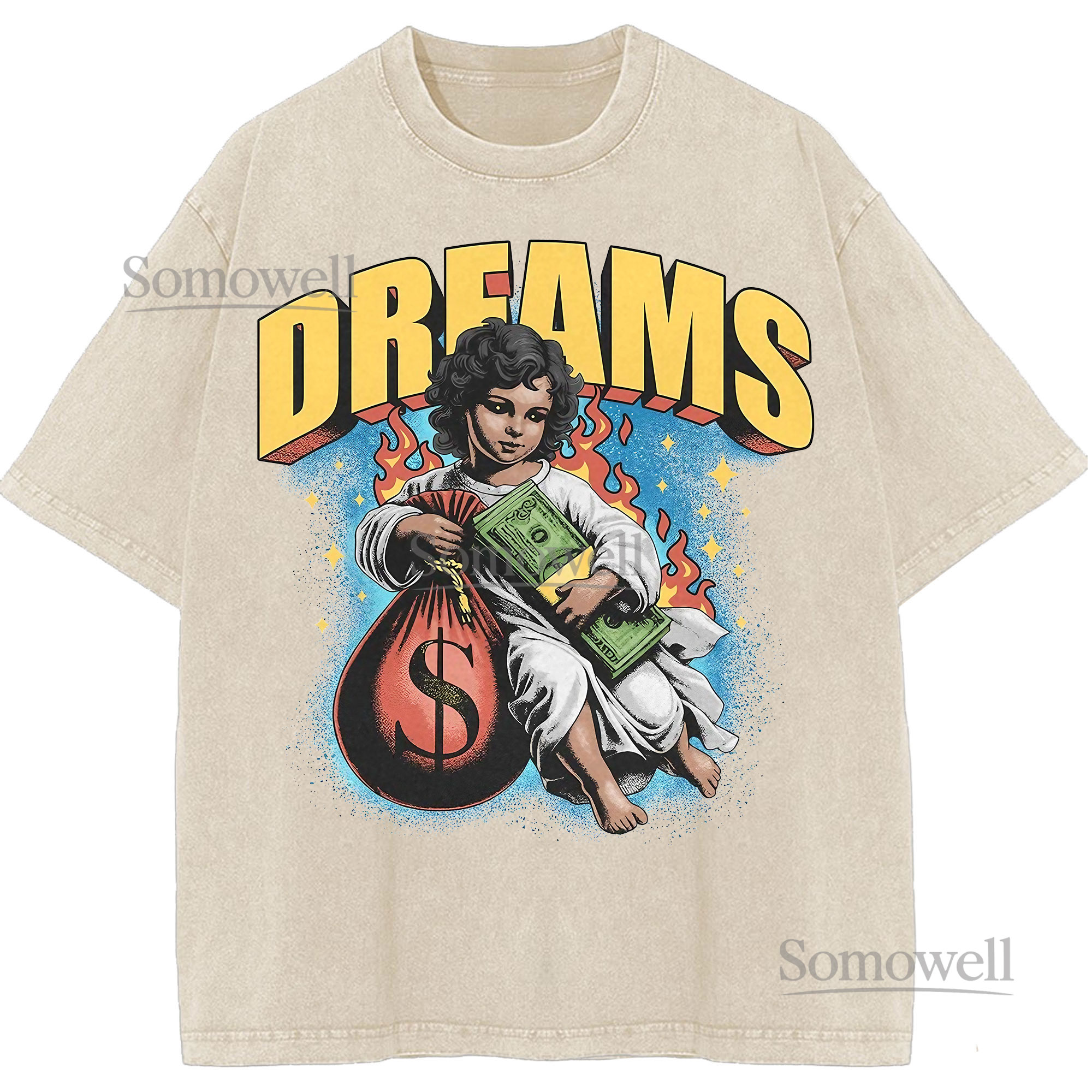 Dreams Cherub Angel Money Bag Graphic ,hoodie sweatshirt t shirt vintage Vintage Streetwear Art T Shirt