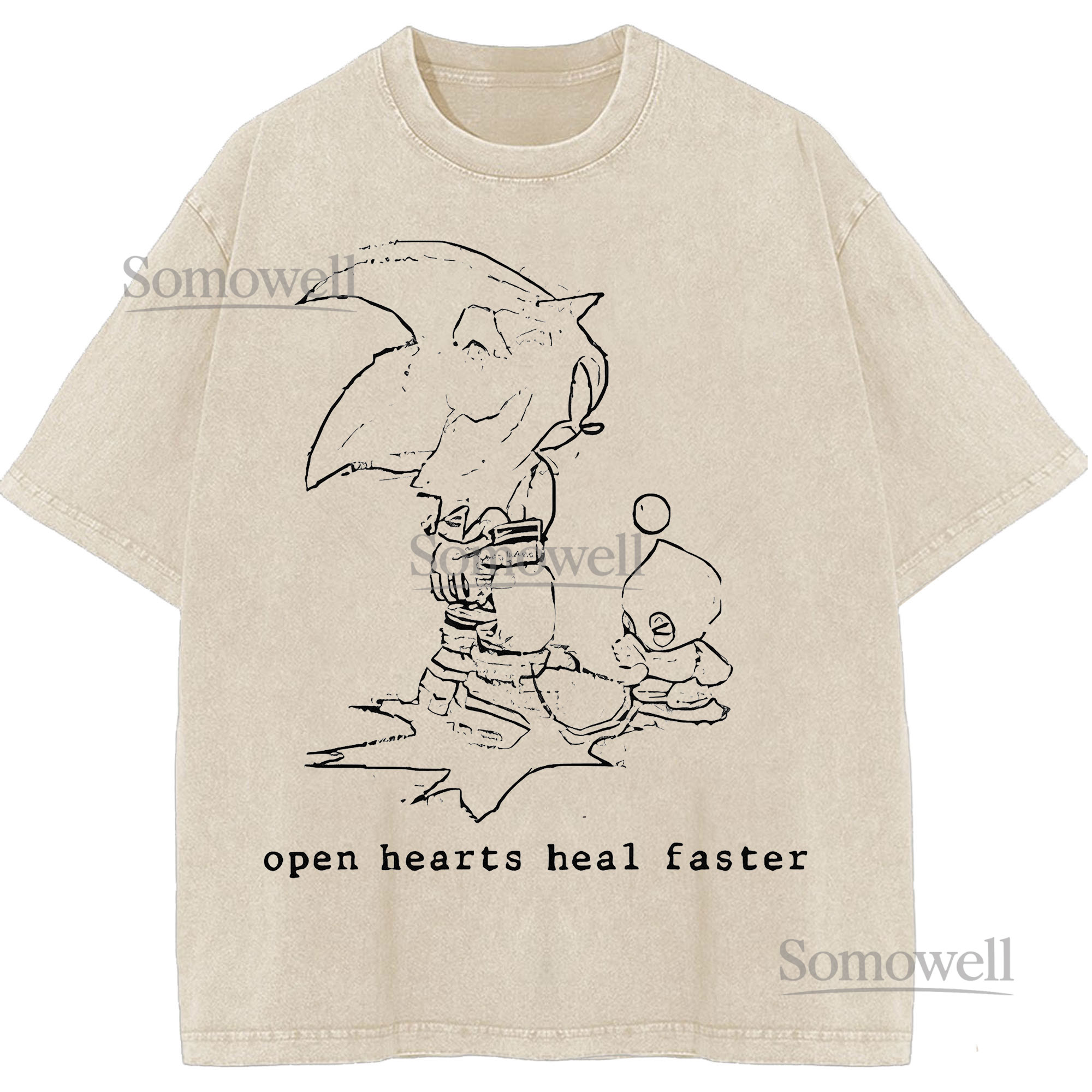 Sonic Chao Open Hearts Heal Faster Positive Mental Health Quote ,hoodie sweatshirt t shirt vintage