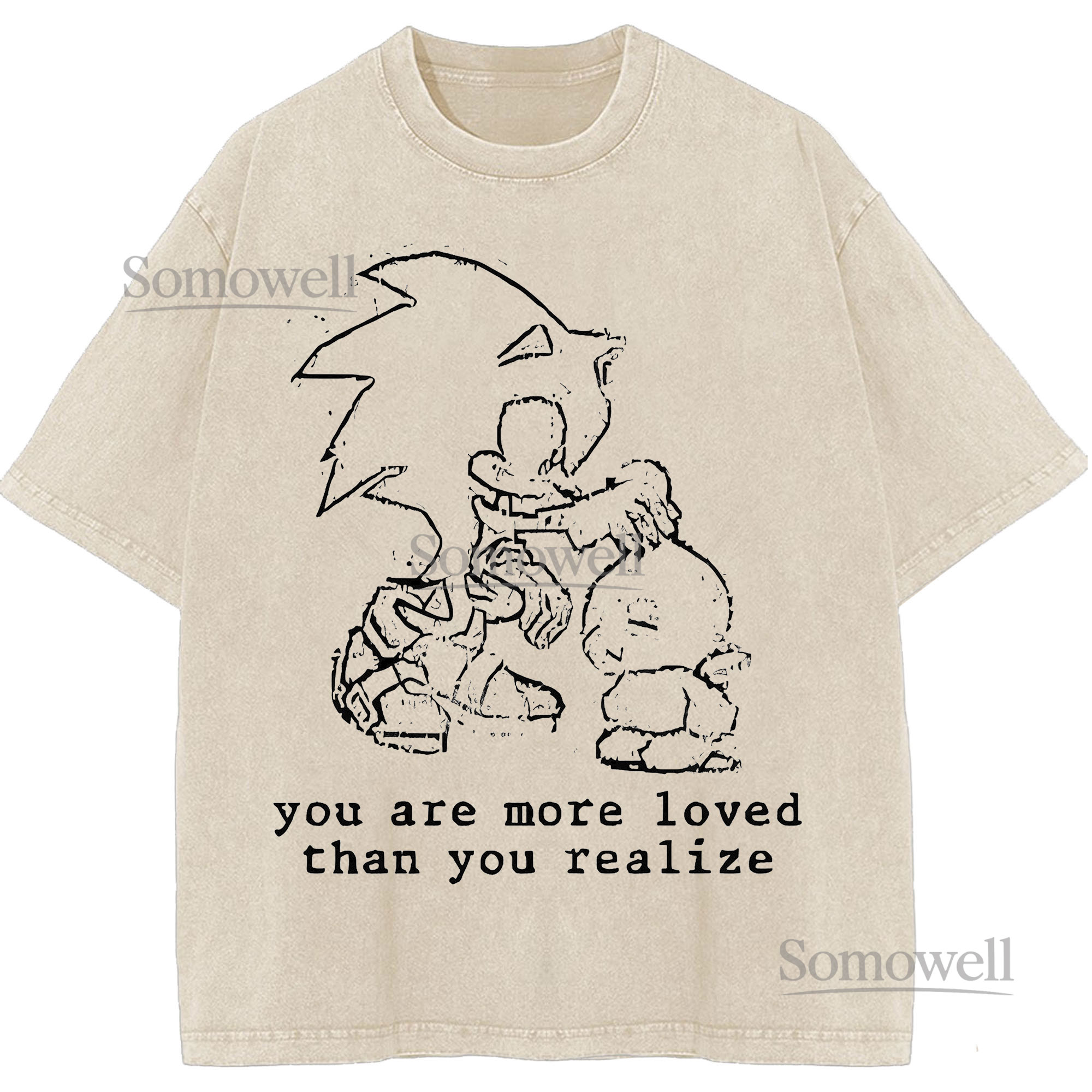 Sonic Hug You Are More Loved Than You Realize Uplifting Quote Graphic ,hoodie sweatshirt t shirt vintage