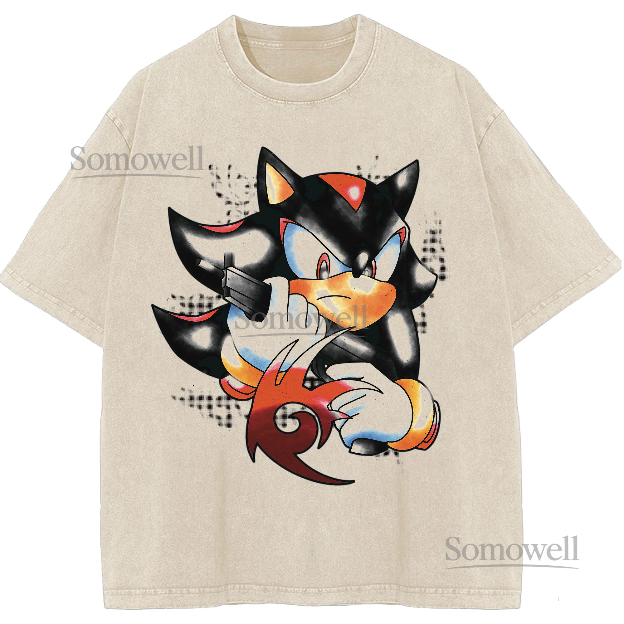 Shadow Sonic Gun Urban Graffiti Style Graphic ,hoodie sweatshirt t shirt vintage Edgy Cartoon T Shirt