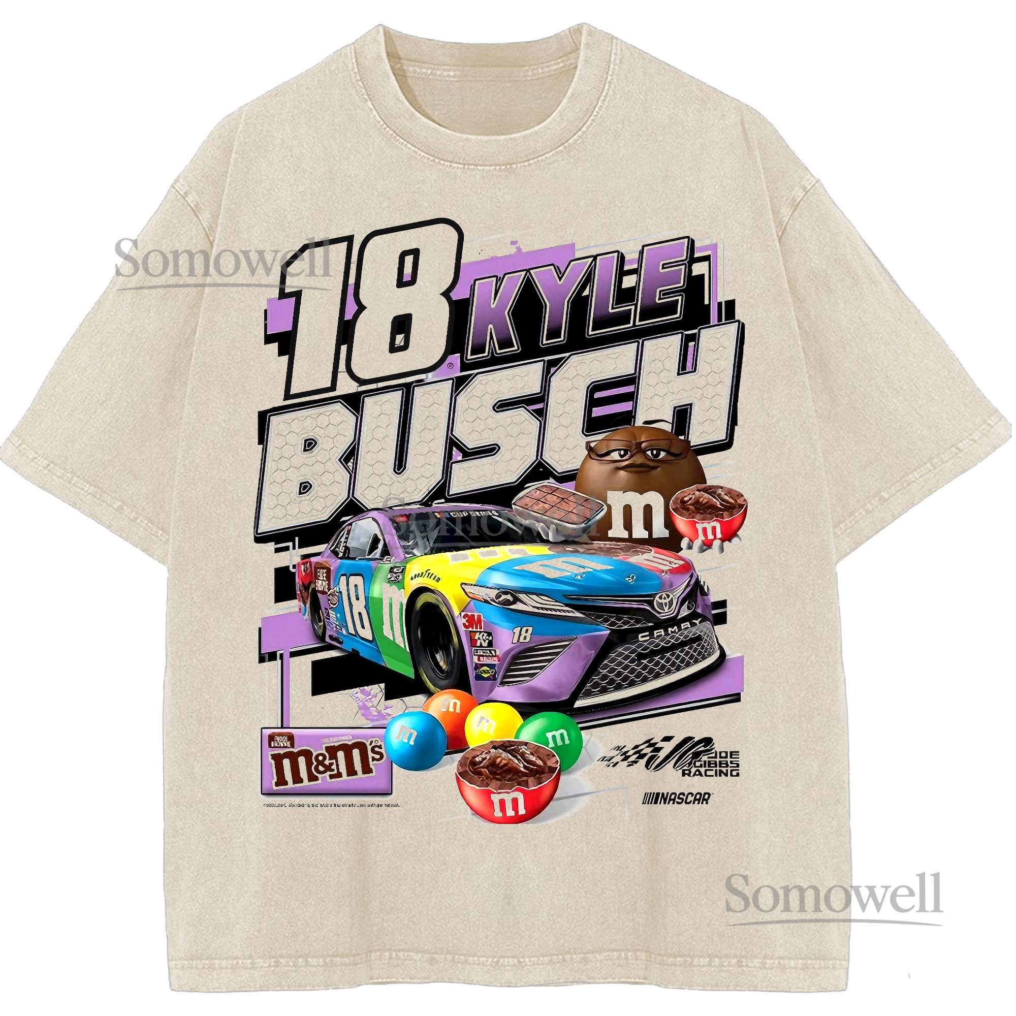 Kyle Busch M&Ms NASCAR Racing Vintage TShirt Stock Car Bootleg ,hoodie sweatshirt vintage