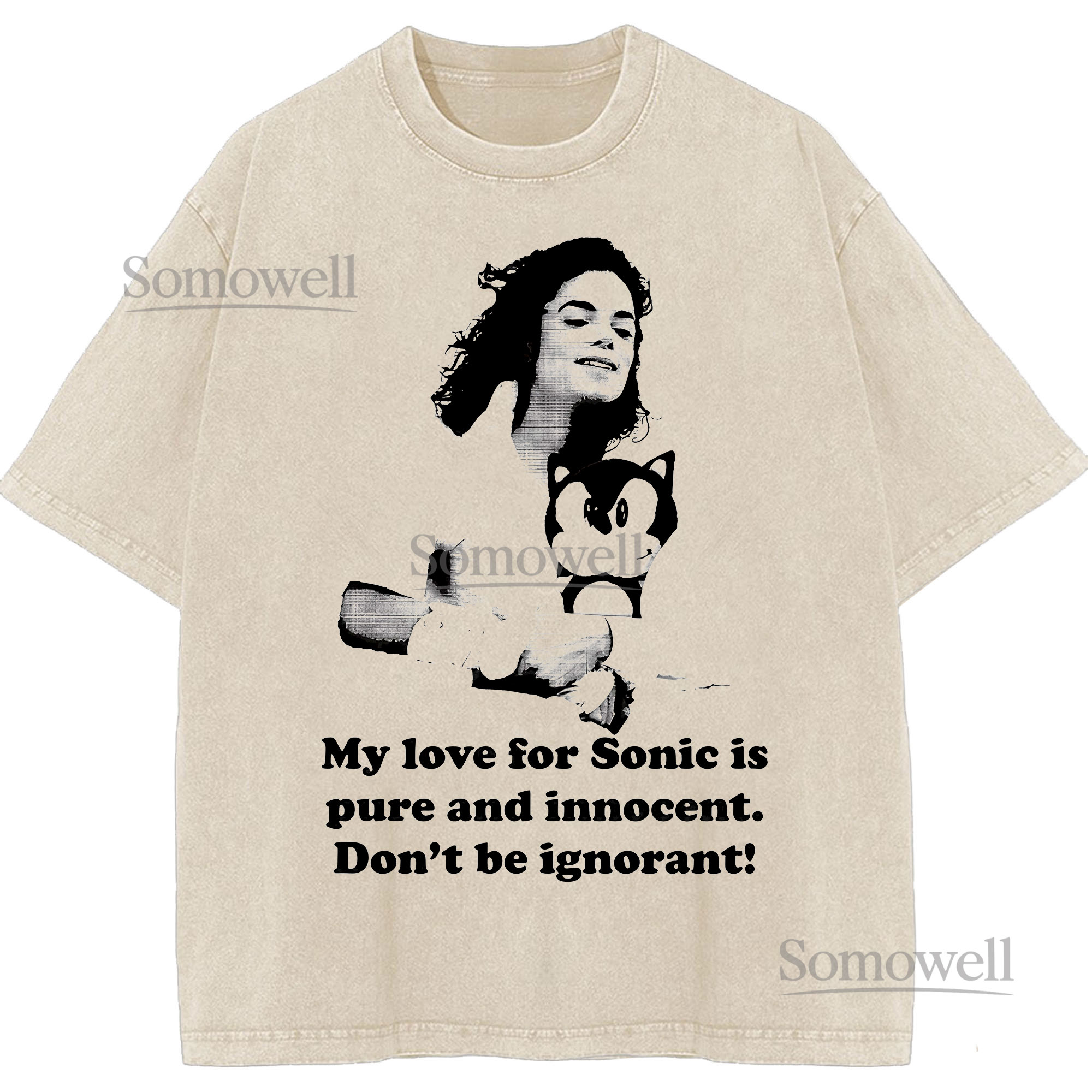 Michael Jackson Sonic Pure and Innocent Meme Graphic ,hoodie sweatshirt t shirt vintage Vintage Style T Shirt