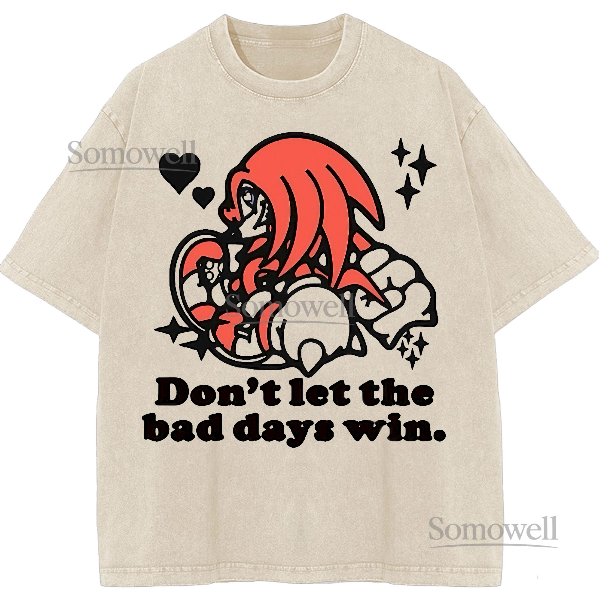 Knuckles Sonic Dont Let the Bad Days Win Motivational Quote Graphic ,hoodie sweatshirt t shirt vintage
