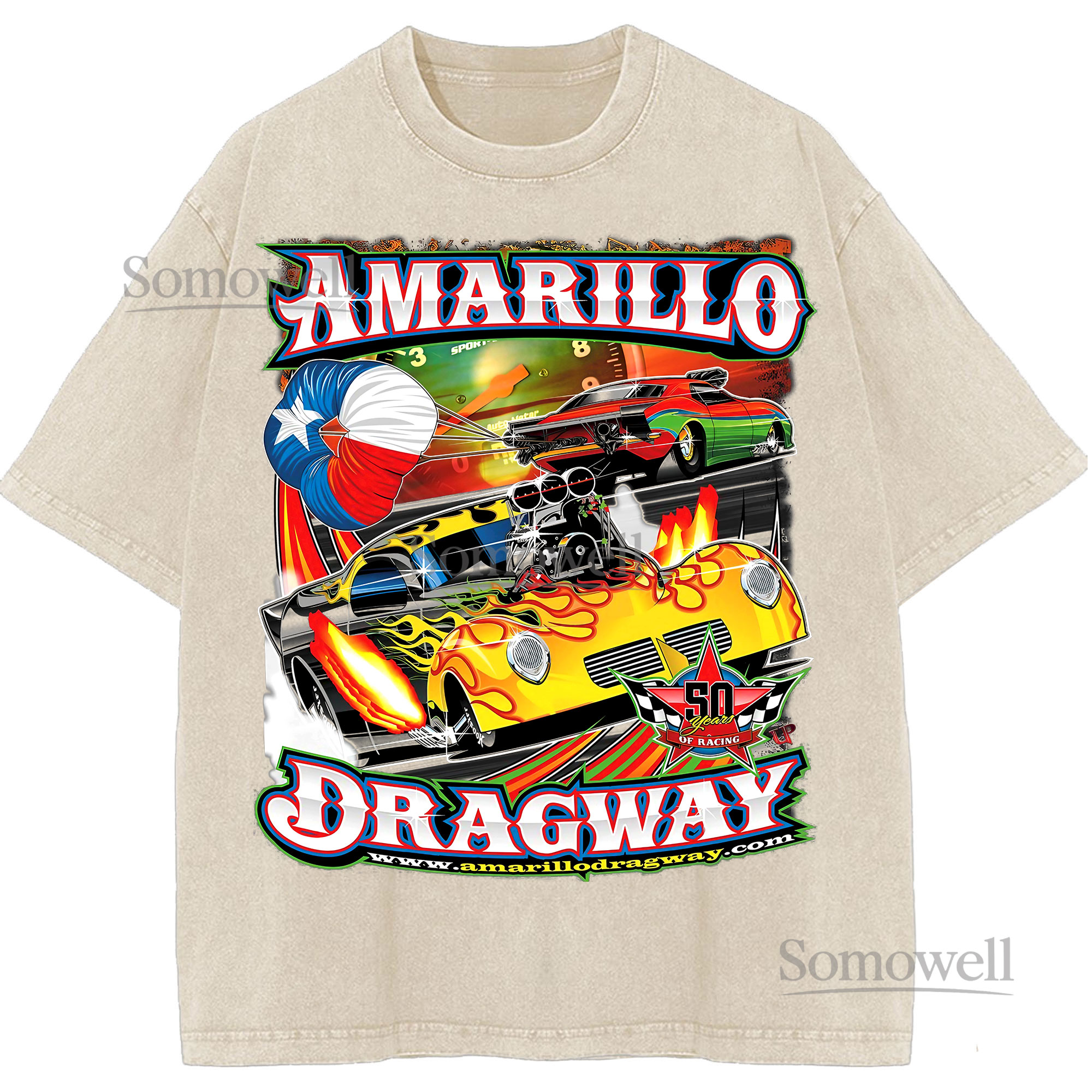 Amarillo Dragway Racing Car Vintage Drag Race Streetwear TShirt