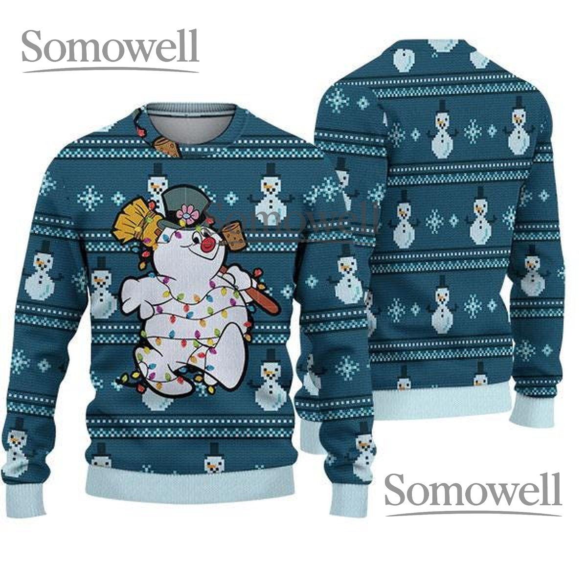 Frosty The Snowman Ugly Sweater Christmas Movie Knitted Sweater Cozy Winter Gift for Her