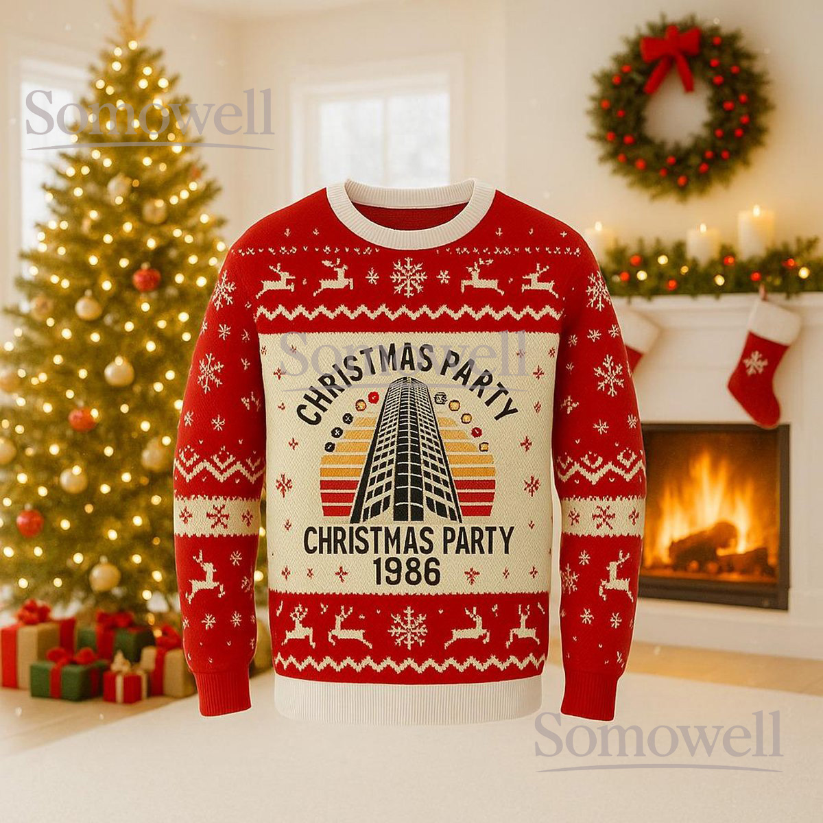 Nakatomi Plaza Christmas Party 1988 Ugly Christmas Sweater Funny 80s Movie Gift