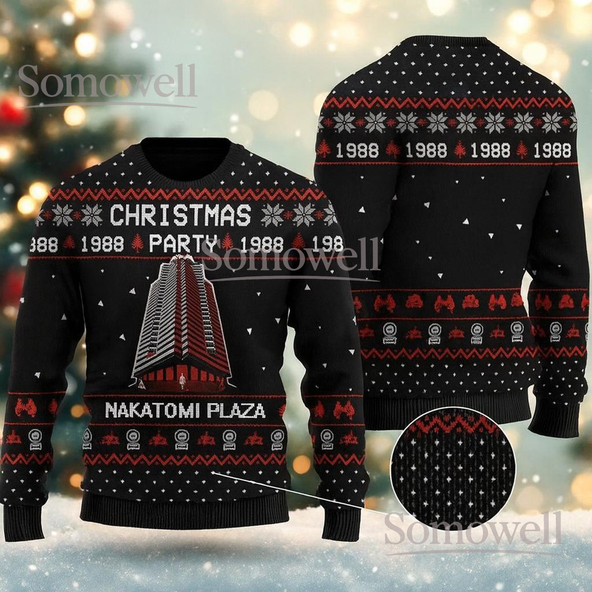 Christmas Party 1986 Ugly Christmas Sweater Funny 80s Retro Movie Holiday Gift