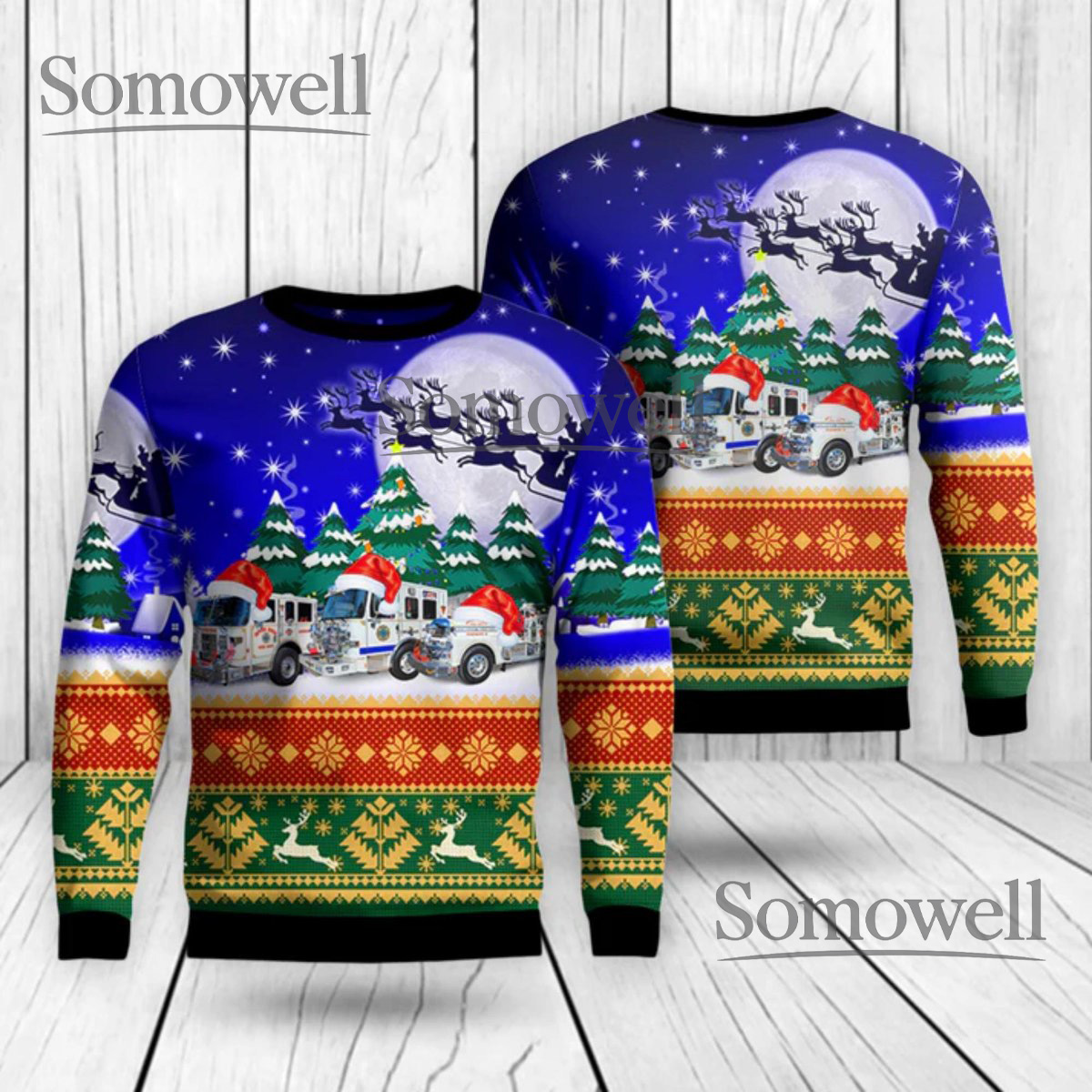Funny Christmas Ambulance Ugly Sweater EMS Paramedic Holiday Party