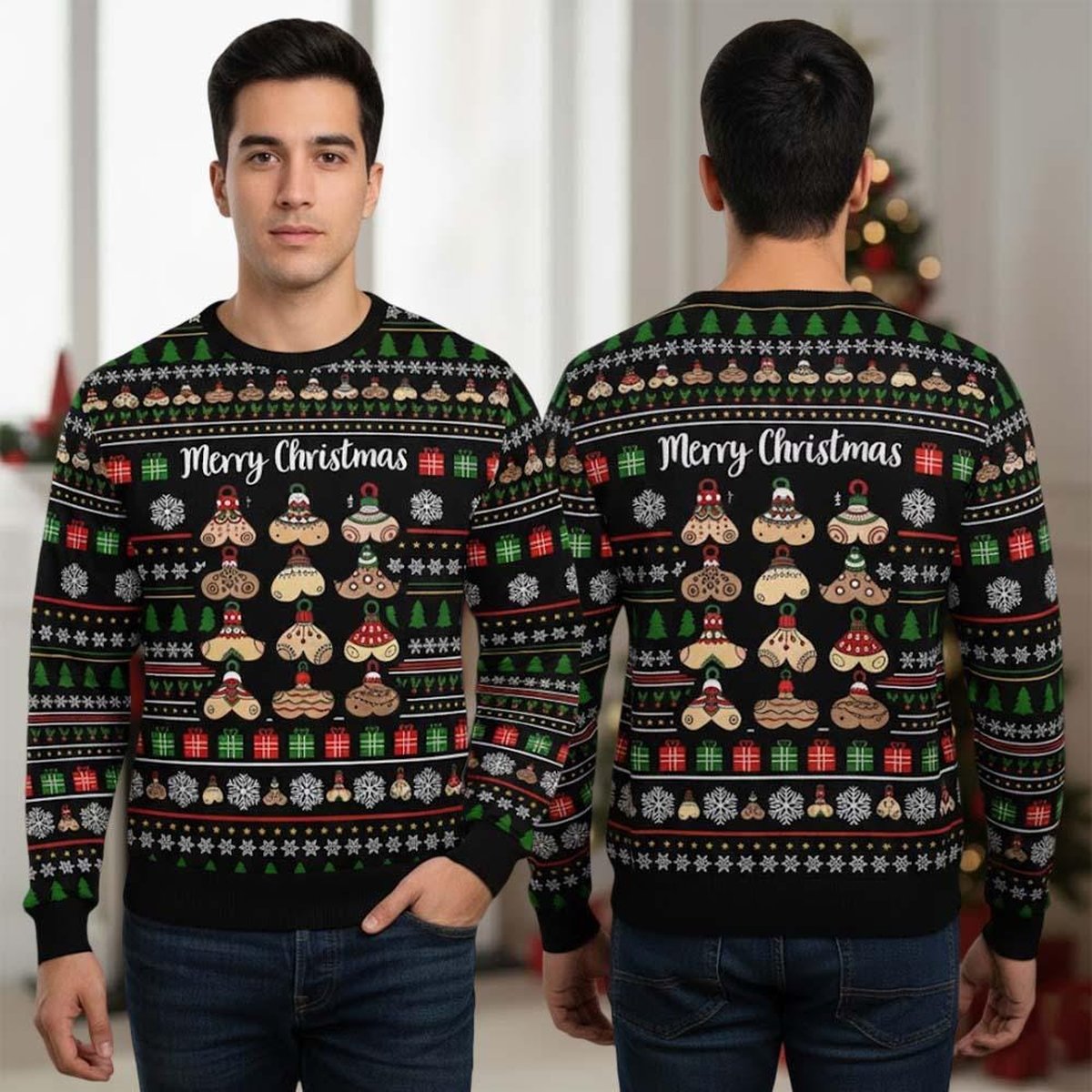 Funny Dirty Ugly Sweater Naughty Humor Adult Party Holiday Christmas Gift